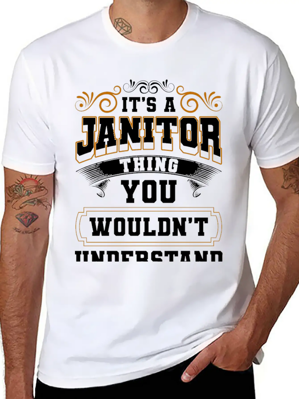 Janitor Broom And Bucket Building Superintendent Breathable Graphic T-Shirt – Perfect For Casual Days