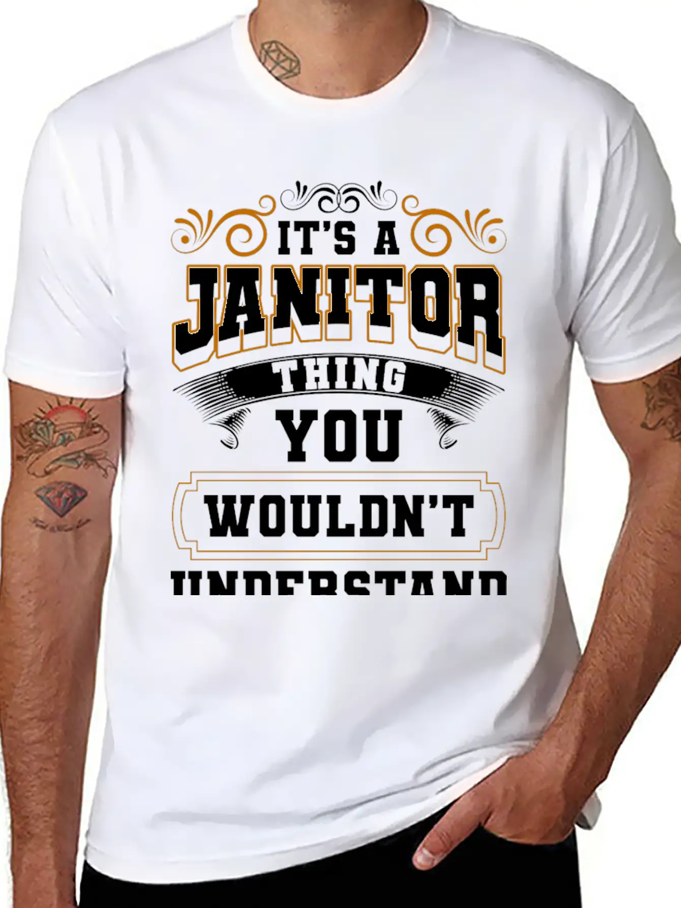 Janitor Broom And Bucket Building Superintendent Breathable Graphic T-Shirt – Perfect For Casual Days