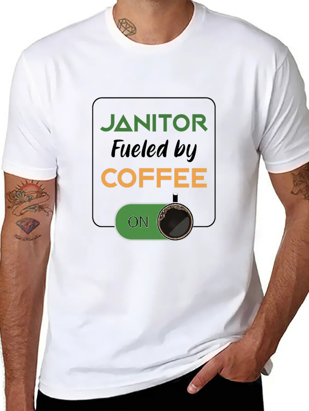Janitor Fueled By Coffee Cleaners Cleaning Gift Breathable Graphic T-Shirt – Perfect For Casual Days