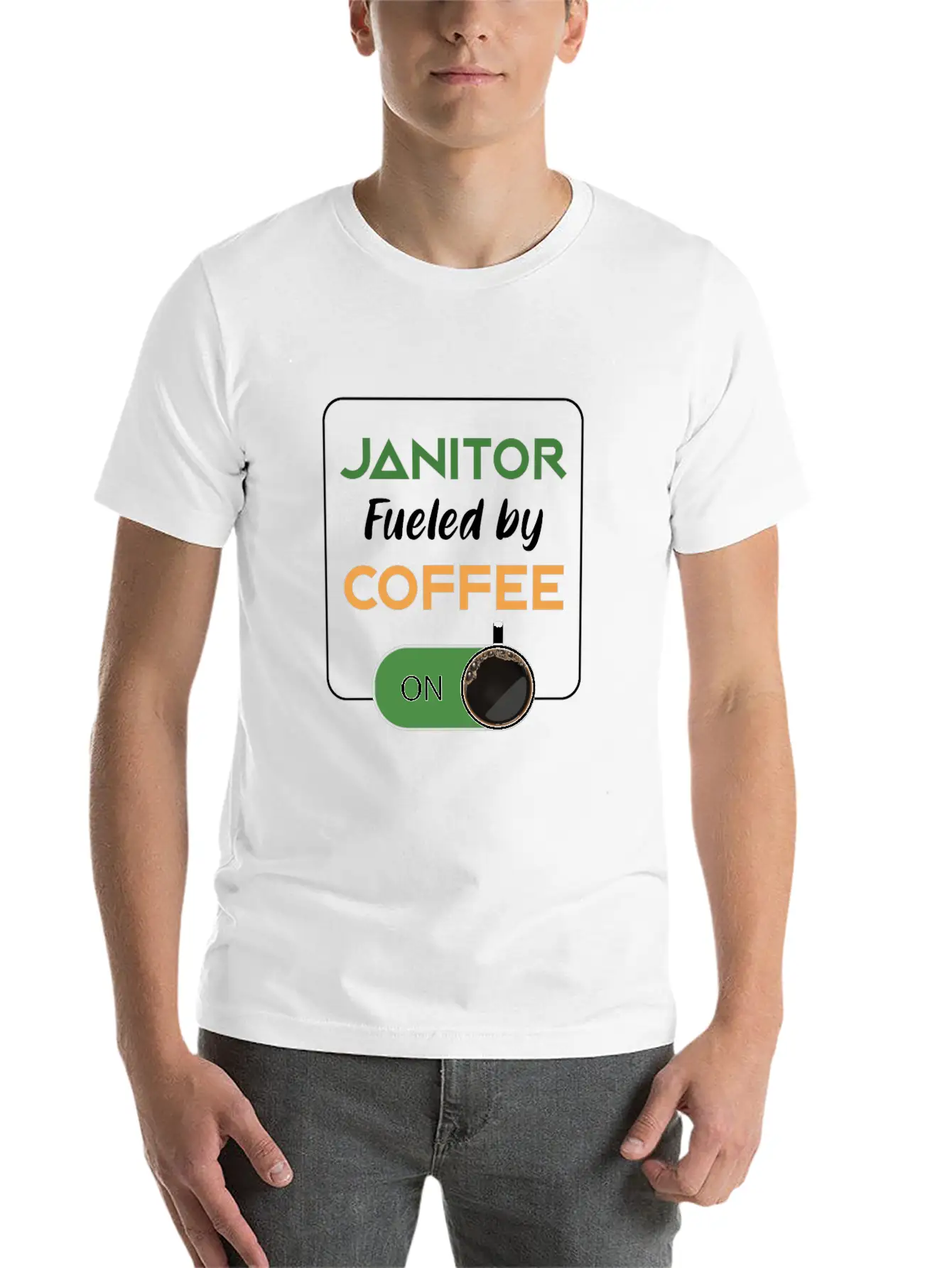 Janitor Fueled By Coffee Cleaners Cleaning Gift Breathable Graphic T-Shirt – Perfect For Casual Days