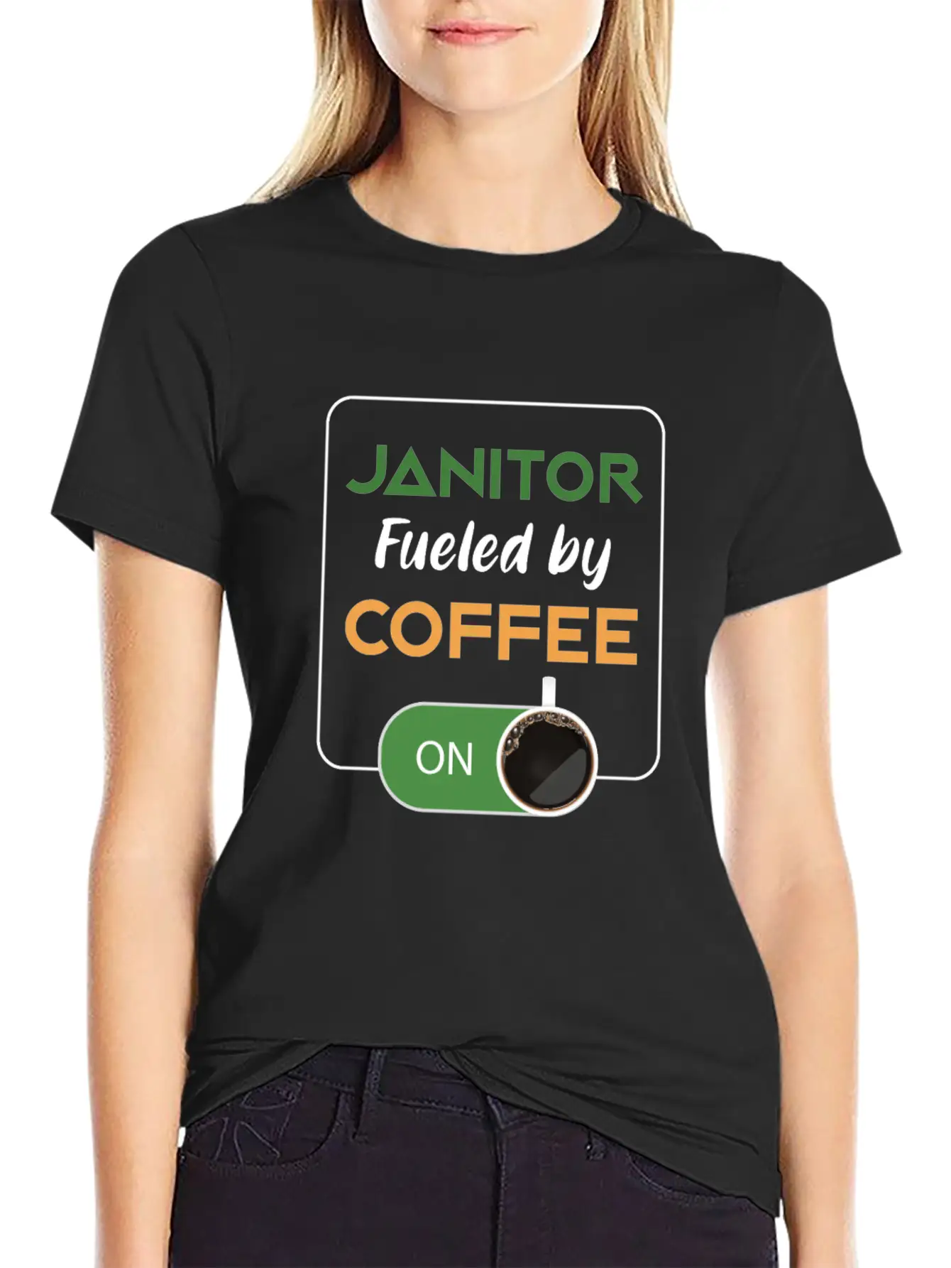 Janitor Fueled By Coffee Cleaners Cleaning Gift Breathable Graphic T-Shirt – Perfect For Casual Days