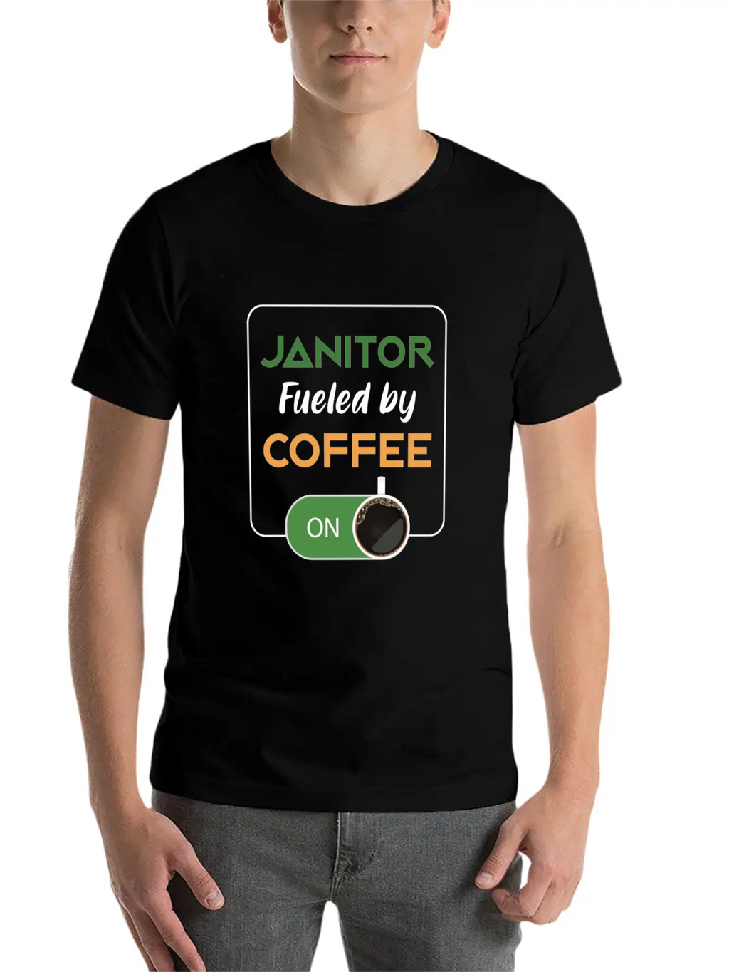 Janitor Fueled By Coffee Cleaners Cleaning Gift Breathable Graphic T-Shirt – Perfect For Casual Days