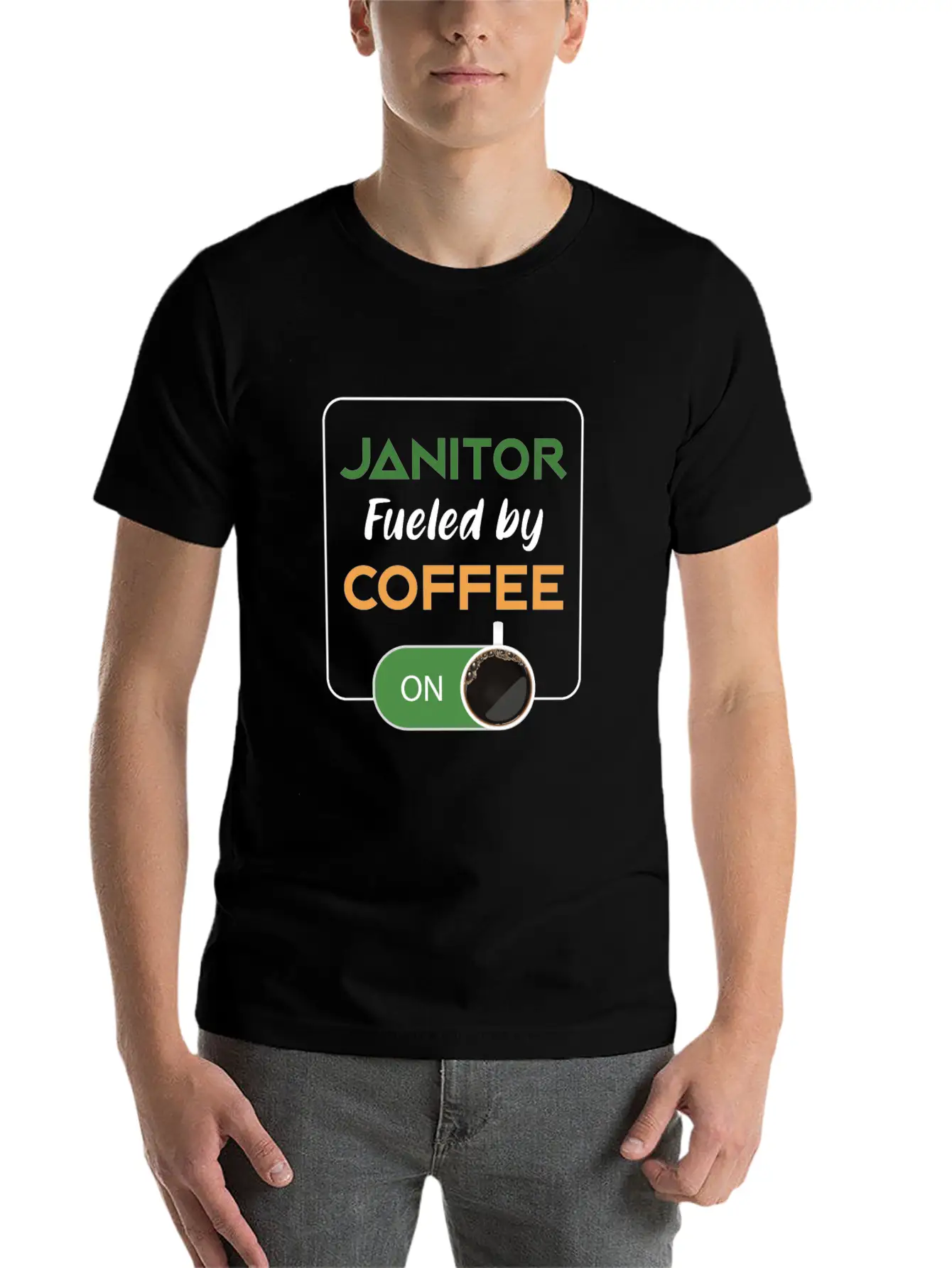 Janitor Fueled By Coffee Cleaners Cleaning Gift Breathable Graphic T-Shirt – Perfect For Casual Days