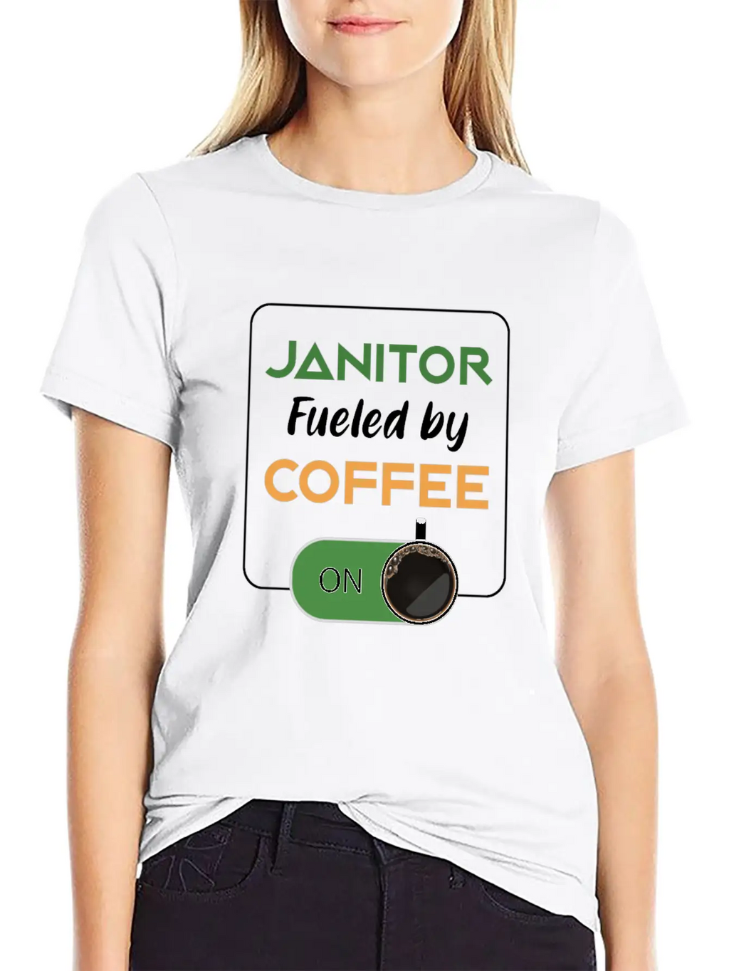 Janitor Fueled By Coffee Cleaners Cleaning Gift Breathable Graphic T-Shirt – Perfect For Casual Days