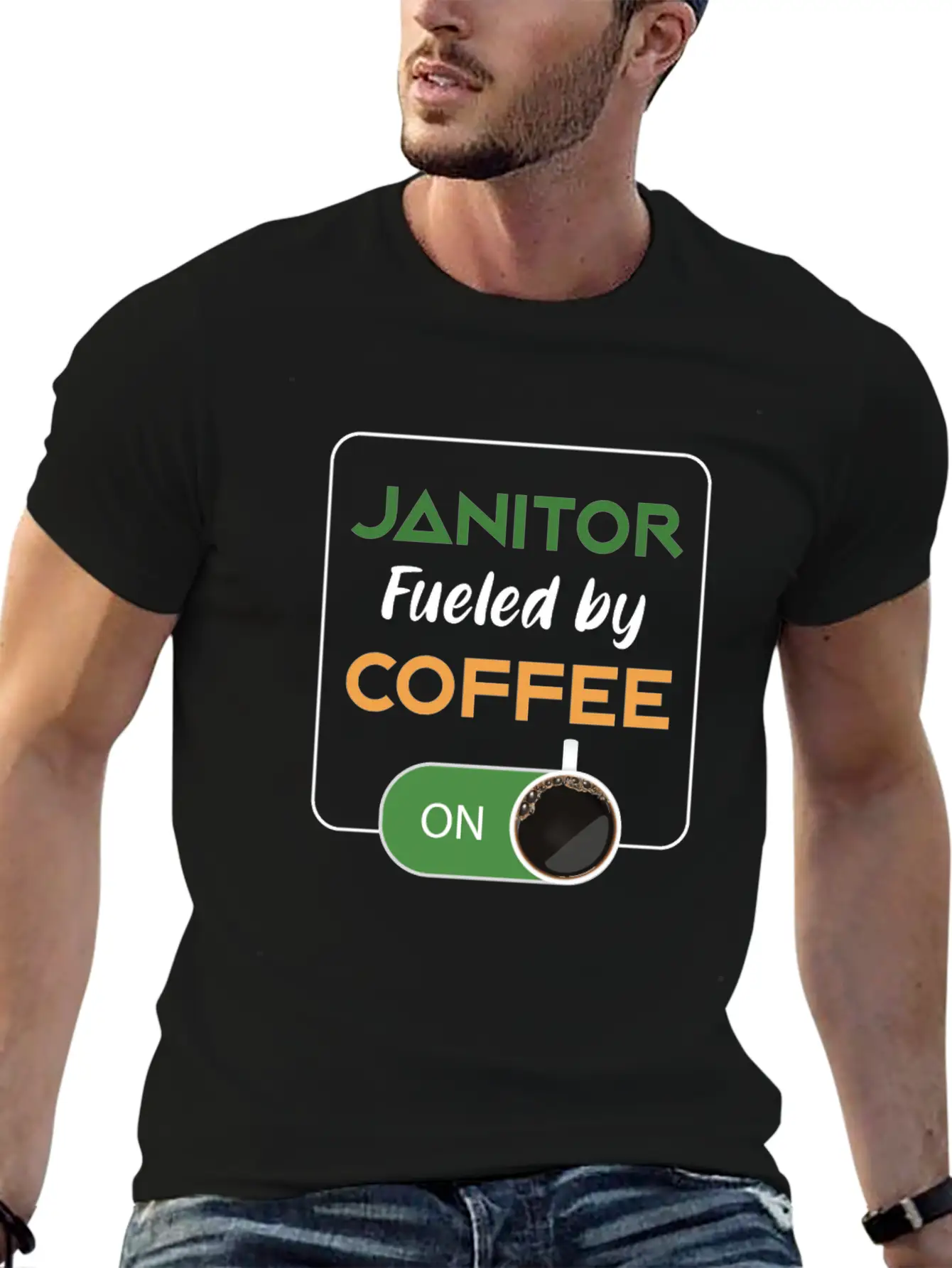Janitor Fueled By Coffee Cleaners Cleaning Gift Breathable Graphic T-Shirt – Perfect For Casual Days