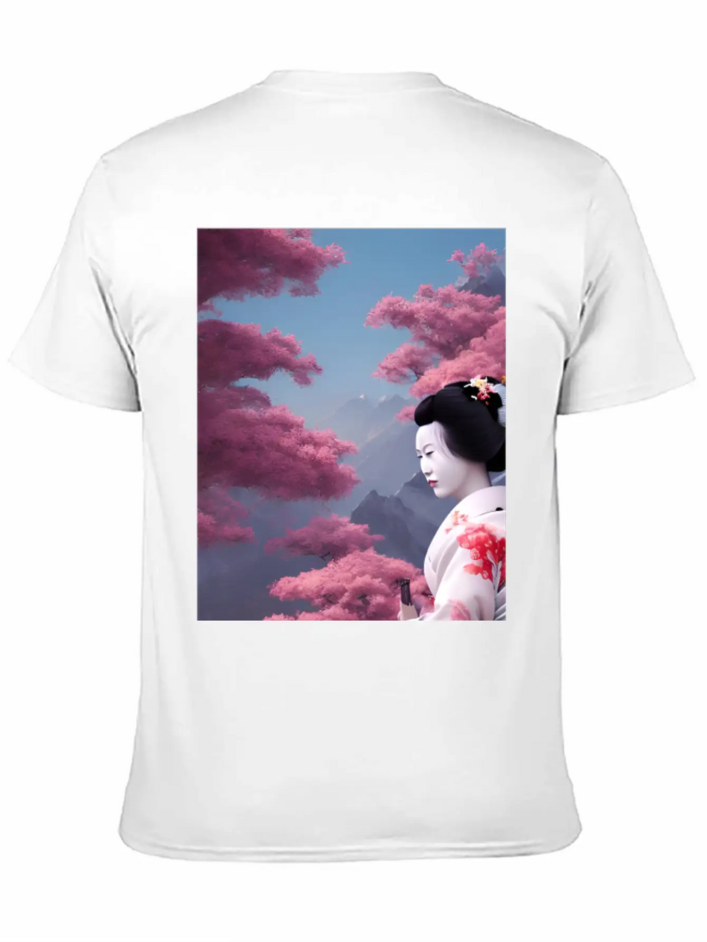 Japan Geisha Woman With Sakura Blossoms JAPAN ART Timeless Short Sleeve Tee – Comfy And Minimalist Design