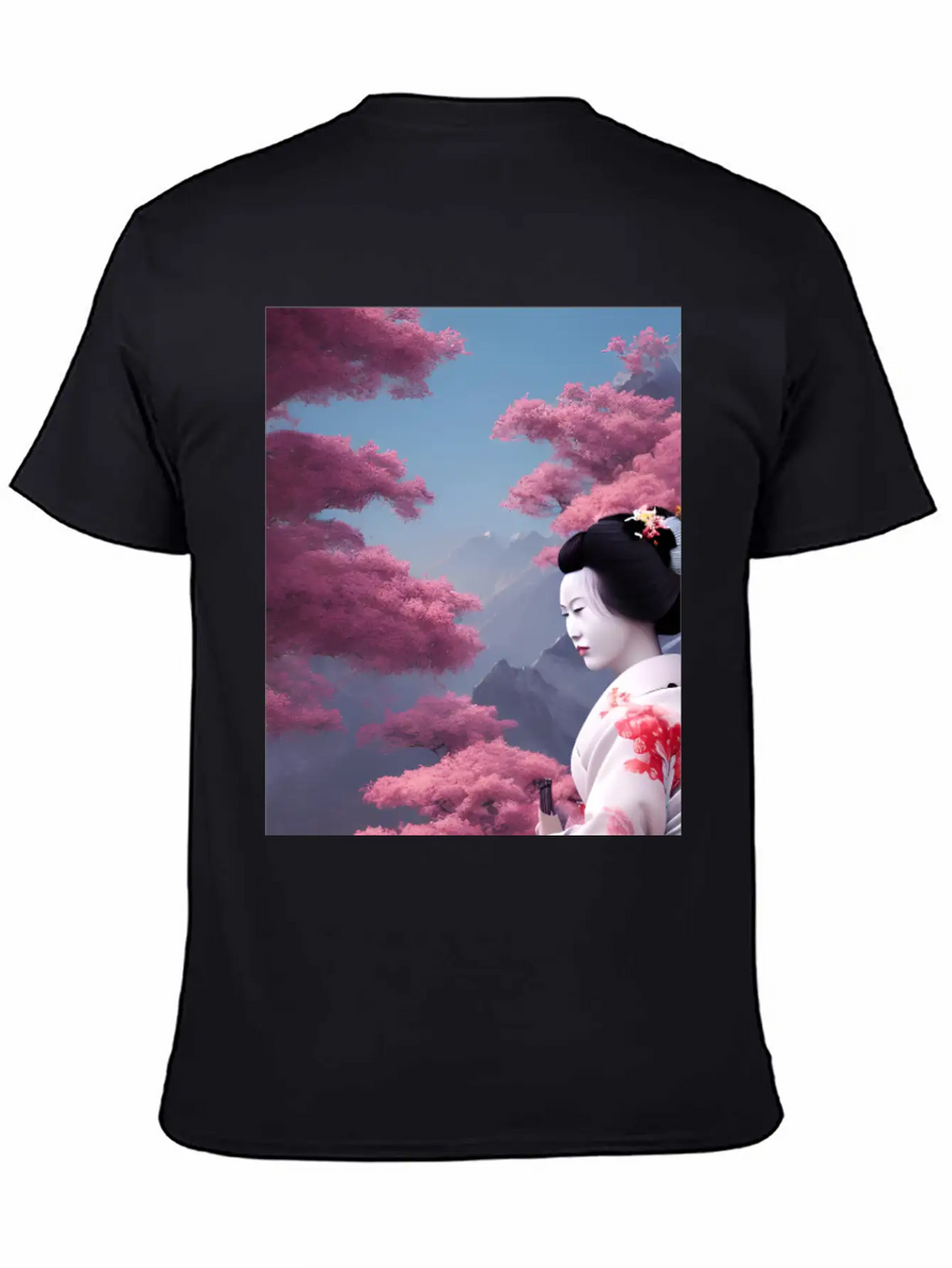 Japan Geisha Woman With Sakura Blossoms JAPAN ART Timeless Short Sleeve Tee – Comfy And Minimalist Design