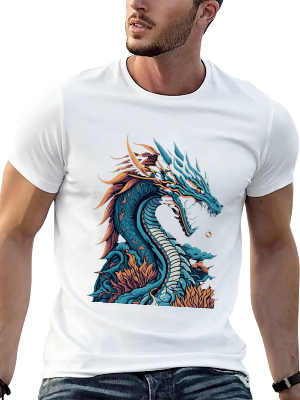 Japanese Dragon Unisex Casual T-Shirt – Clean Design For Daily Comfort
