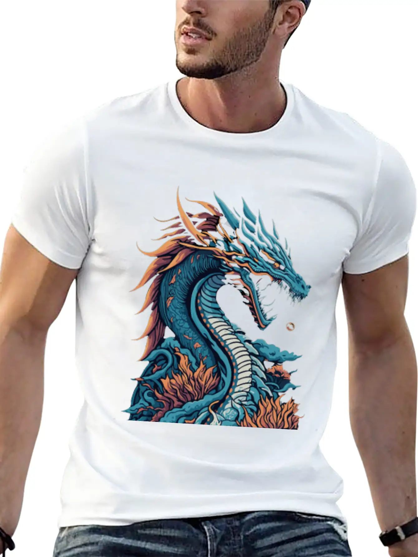 Japanese Dragon Unisex Casual T-Shirt – Clean Design For Daily Comfort