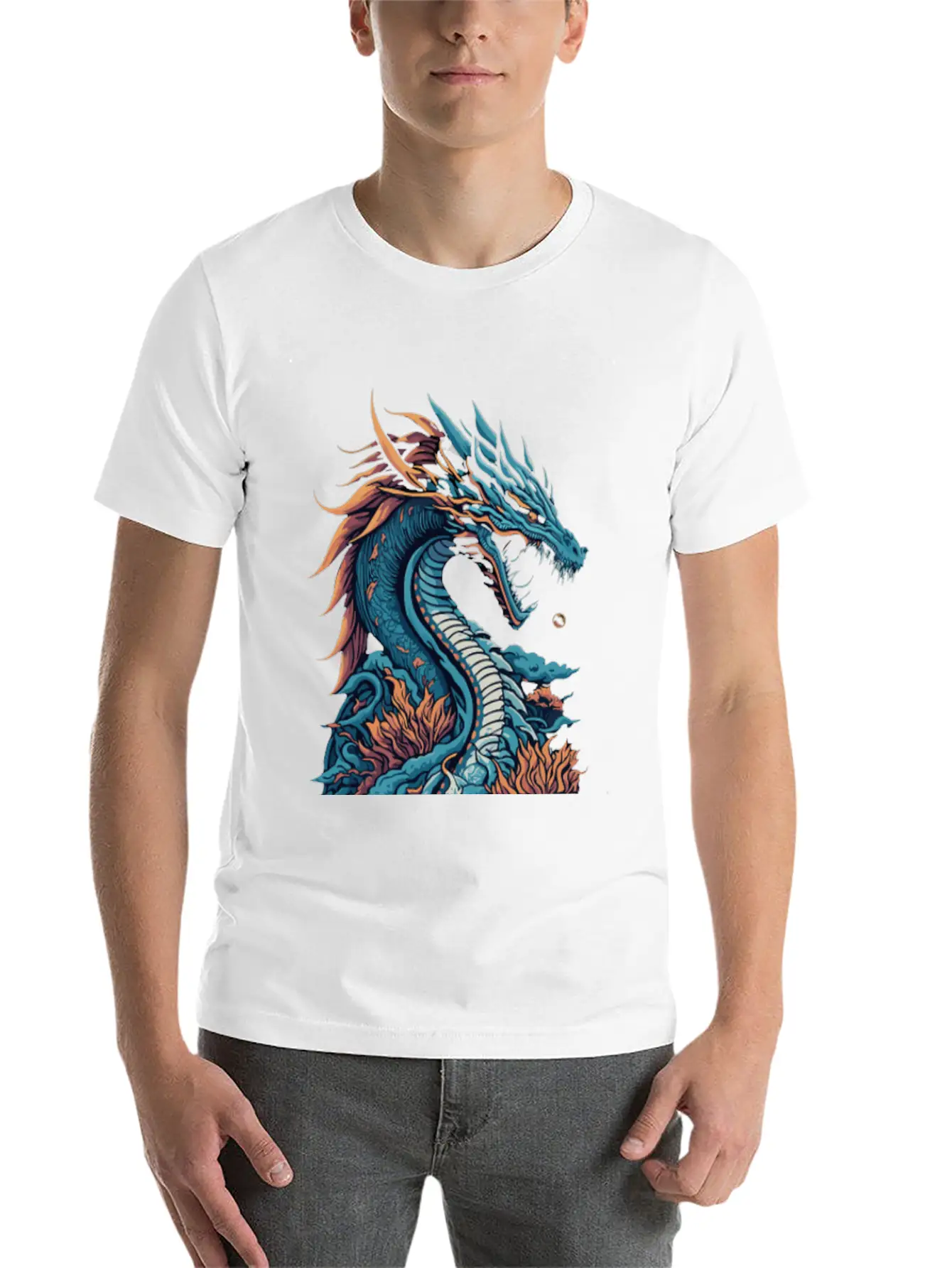 Japanese Dragon Unisex Casual T-Shirt – Clean Design For Daily Comfort