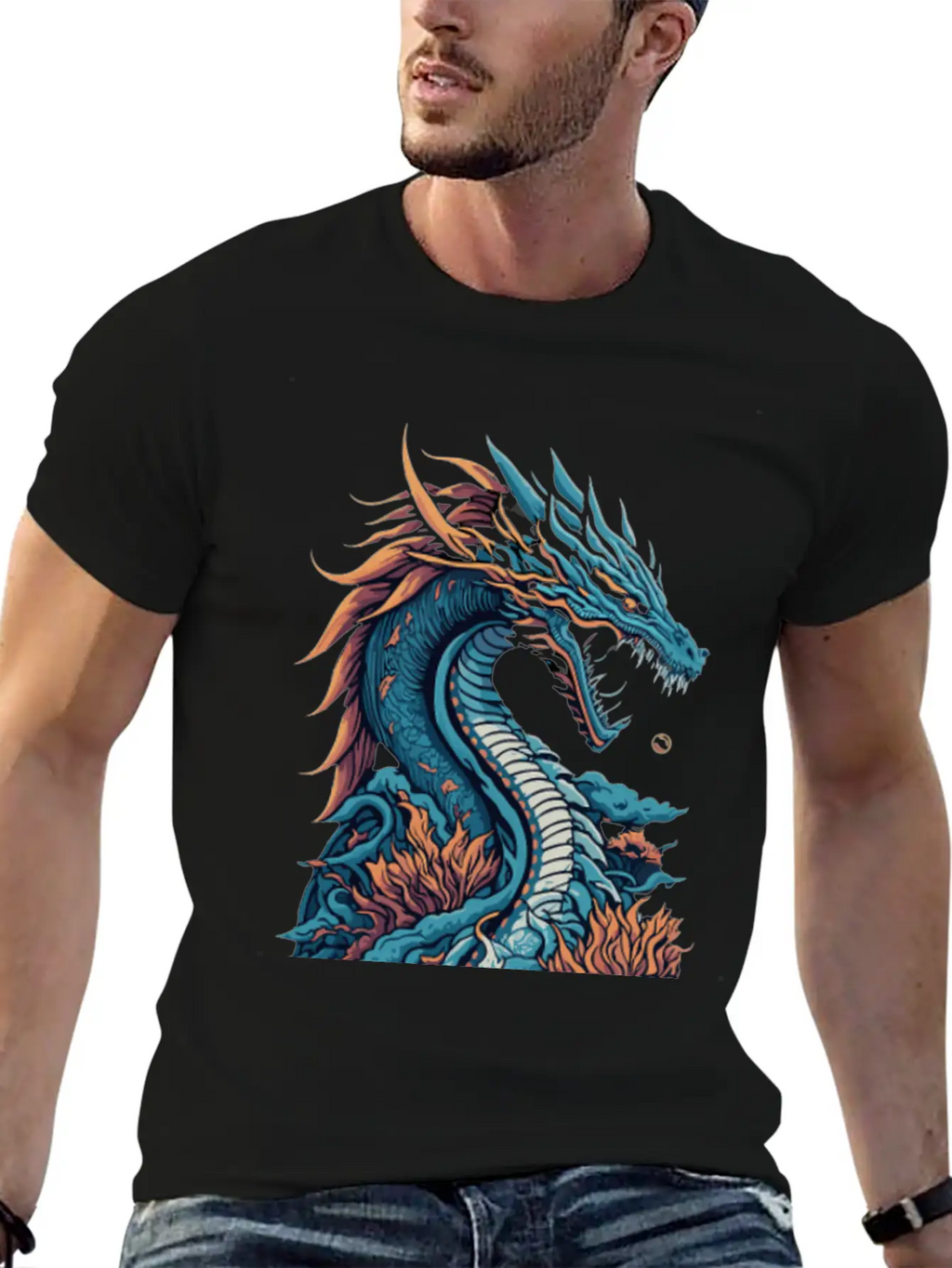 Japanese Dragon Unisex Casual T-Shirt – Clean Design For Daily Comfort