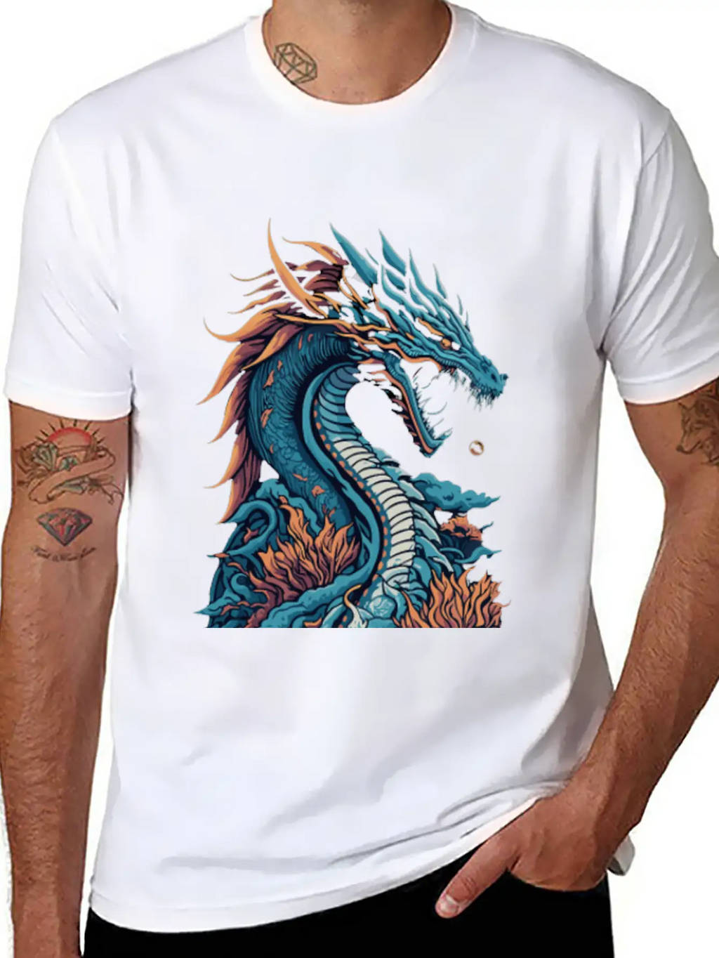 Japanese Dragon Unisex Casual T-Shirt – Clean Design For Daily Comfort