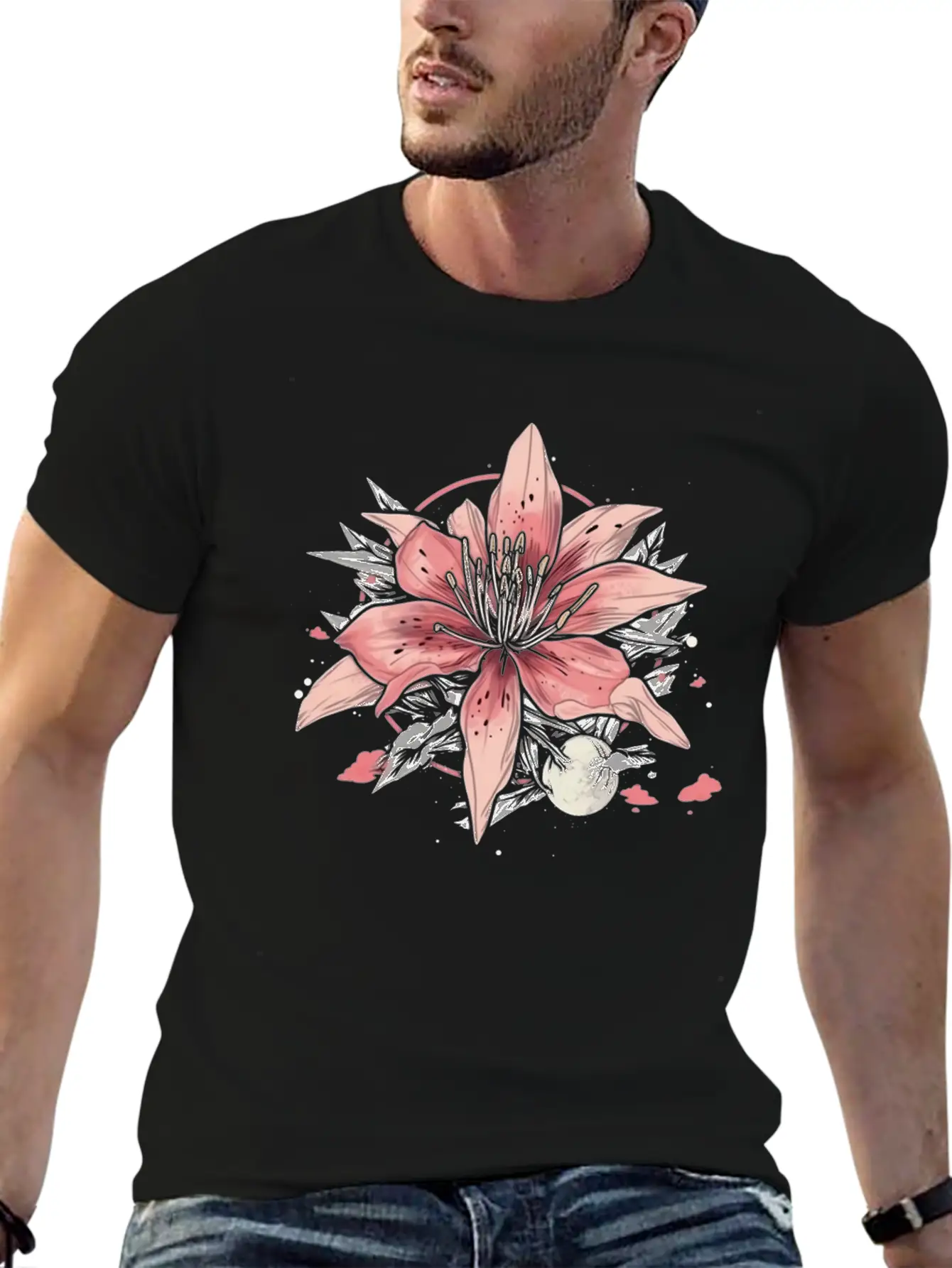 Japanese Spider Lily Soft Anime Aesthetic Flower Essential Cotton Tee For Daily Outfits – Unisex Style