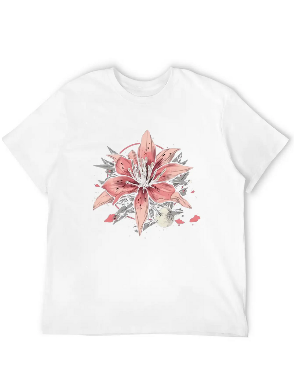 Japanese Spider Lily Soft Anime Aesthetic Flower Essential Cotton Tee For Daily Outfits – Unisex Style