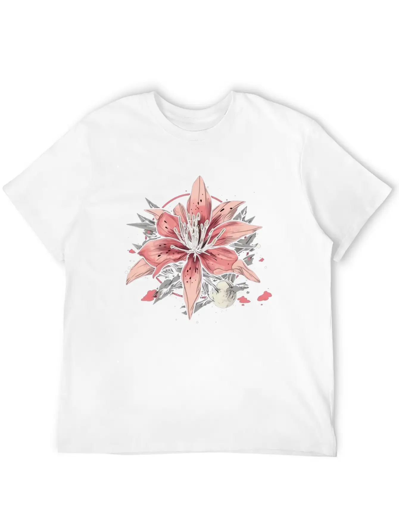 Japanese Spider Lily Soft Anime Aesthetic Flower Essential Cotton Tee For Daily Outfits – Unisex Style