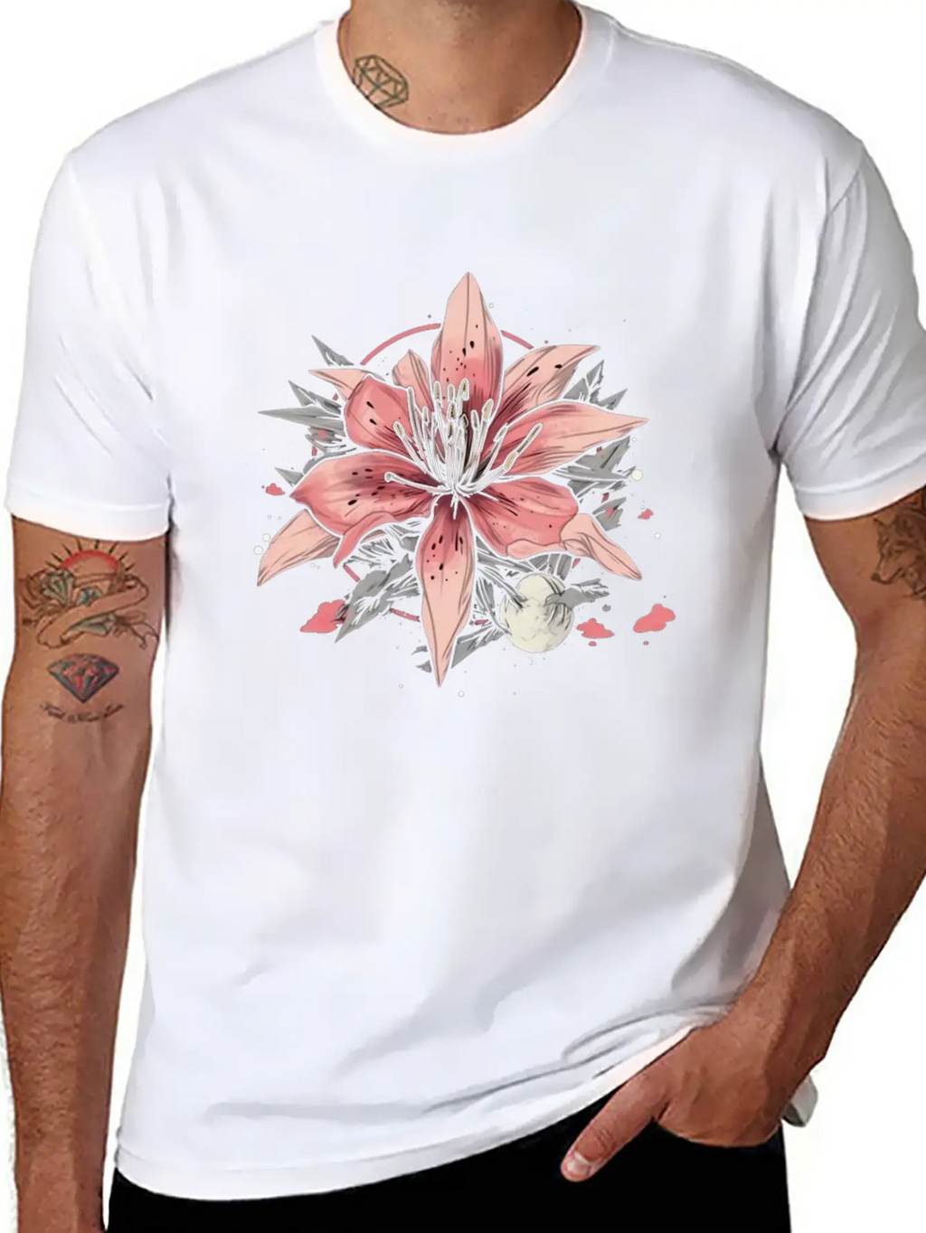 Japanese Spider Lily Soft Anime Aesthetic Flower Essential Cotton Tee For Daily Outfits – Unisex Style