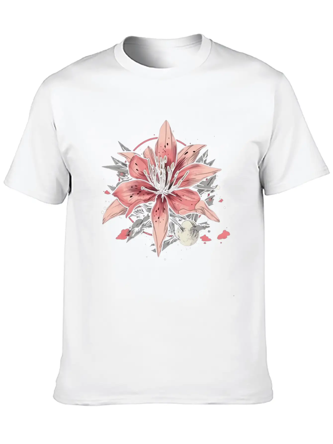Japanese Spider Lily Soft Anime Aesthetic Flower Essential Cotton Tee For Daily Outfits – Unisex Style