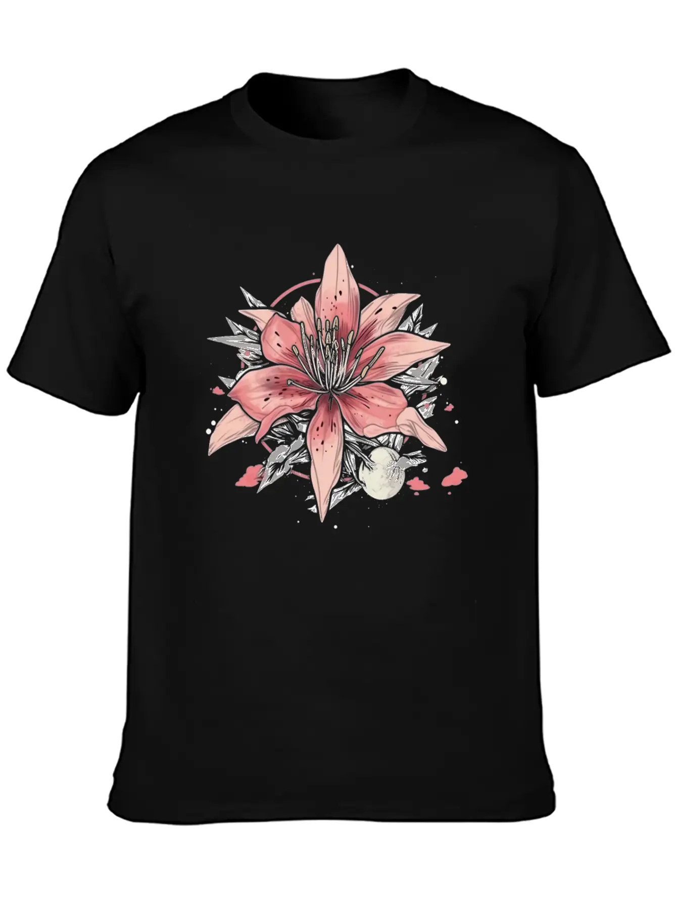 Japanese Spider Lily Soft Anime Aesthetic Flower Essential Cotton Tee For Daily Outfits – Unisex Style