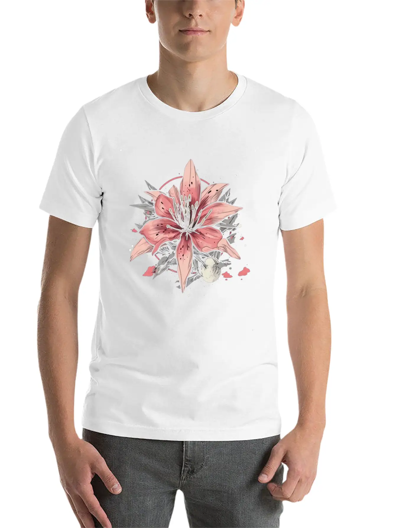 Japanese Spider Lily Soft Anime Aesthetic Flower Essential Cotton Tee For Daily Outfits – Unisex Style