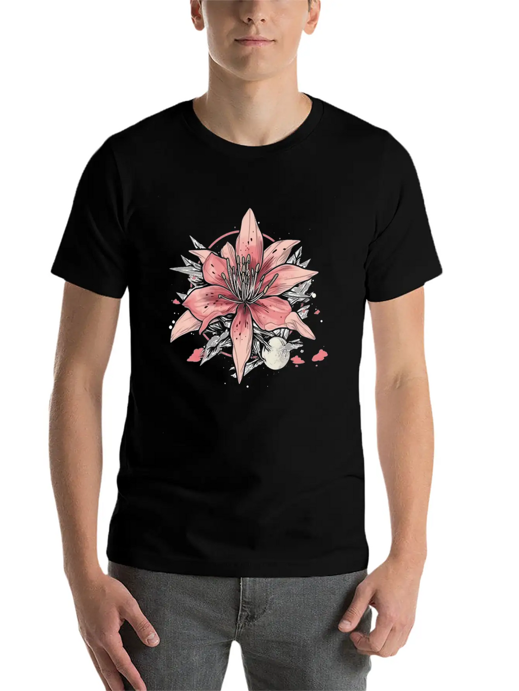 Japanese Spider Lily Soft Anime Aesthetic Flower Essential Cotton Tee For Daily Outfits – Unisex Style