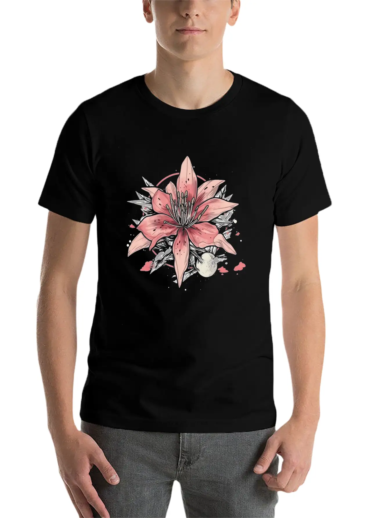 Japanese Spider Lily Soft Anime Aesthetic Flower Essential Cotton Tee For Daily Outfits – Unisex Style