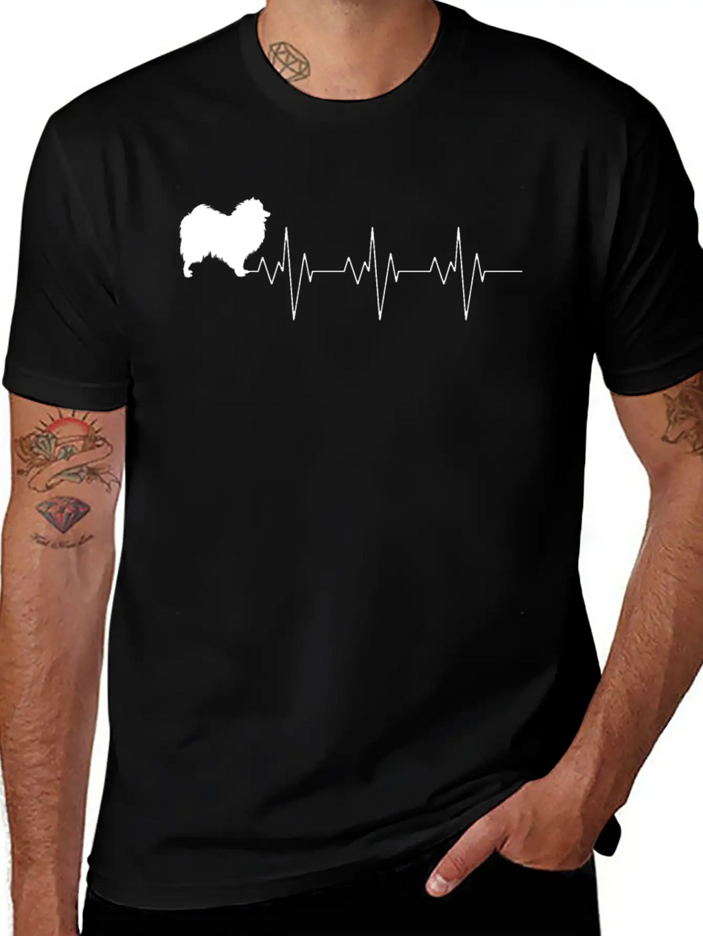 Japanese Spitz Dog Heart Beat Gift Shirt Relaxed Everyday Tee – Lightweight And Durable Cotton