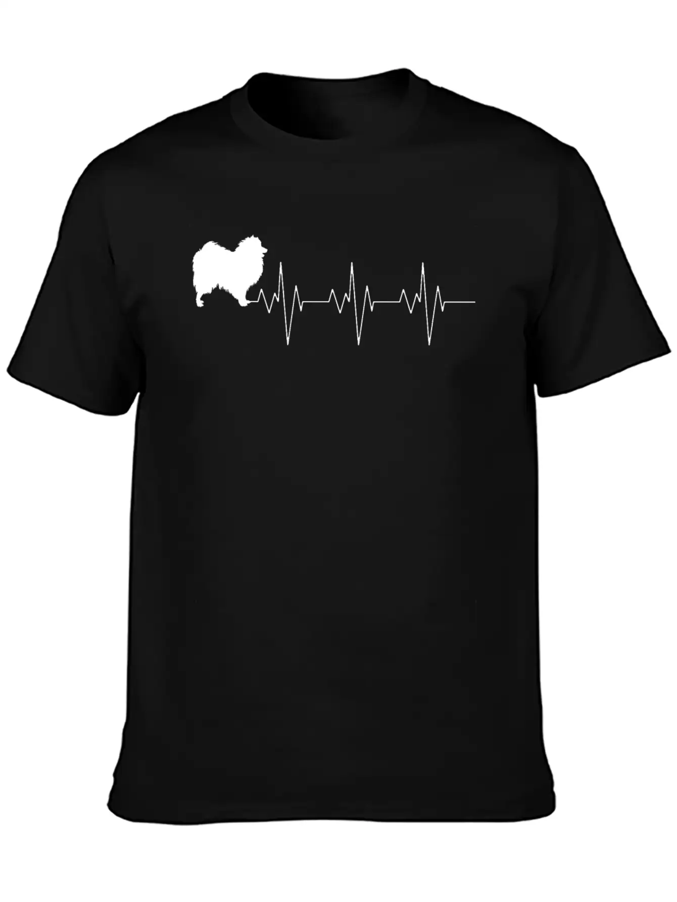 Japanese Spitz Dog Heart Beat Gift Shirt Relaxed Everyday Tee – Lightweight And Durable Cotton