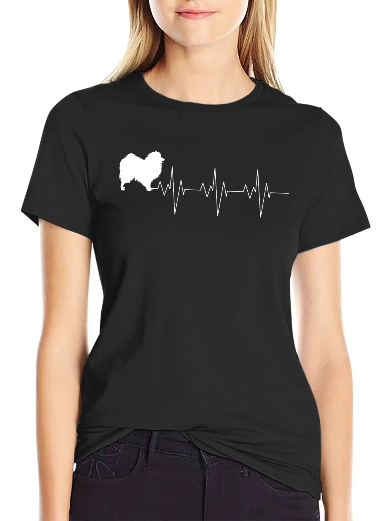 Japanese Spitz Dog Heart Beat Gift Shirt Relaxed Everyday Tee – Lightweight And Durable Cotton