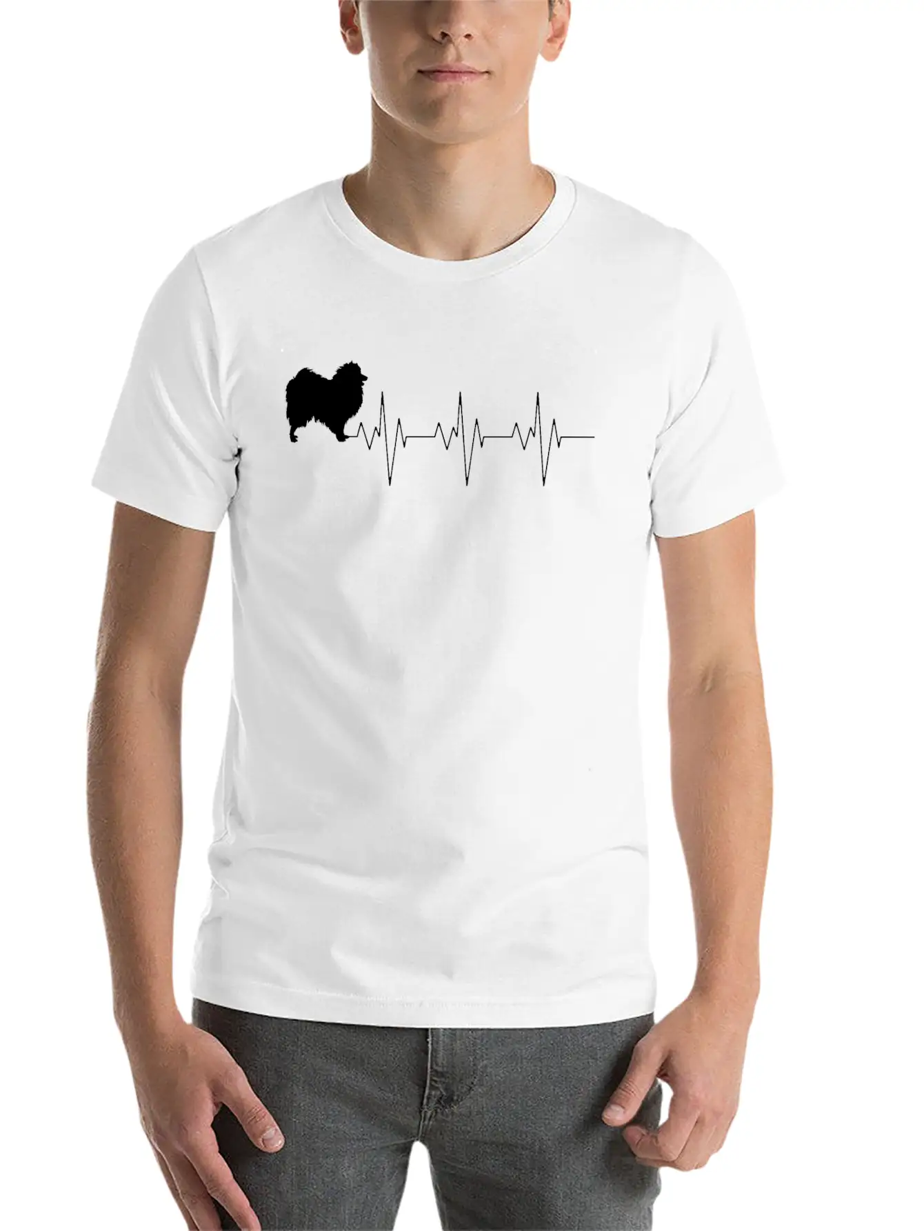 Japanese Spitz Dog Heart Beat Gift Shirt Relaxed Everyday Tee – Lightweight And Durable Cotton