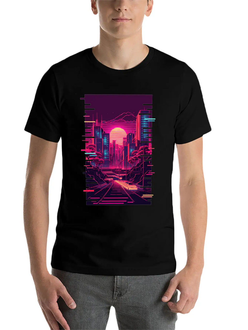Japanese Vaporwave City Tokyo Urban Futurism Aesth Unisex Casual T-Shirt – Clean Design For Daily Comfort