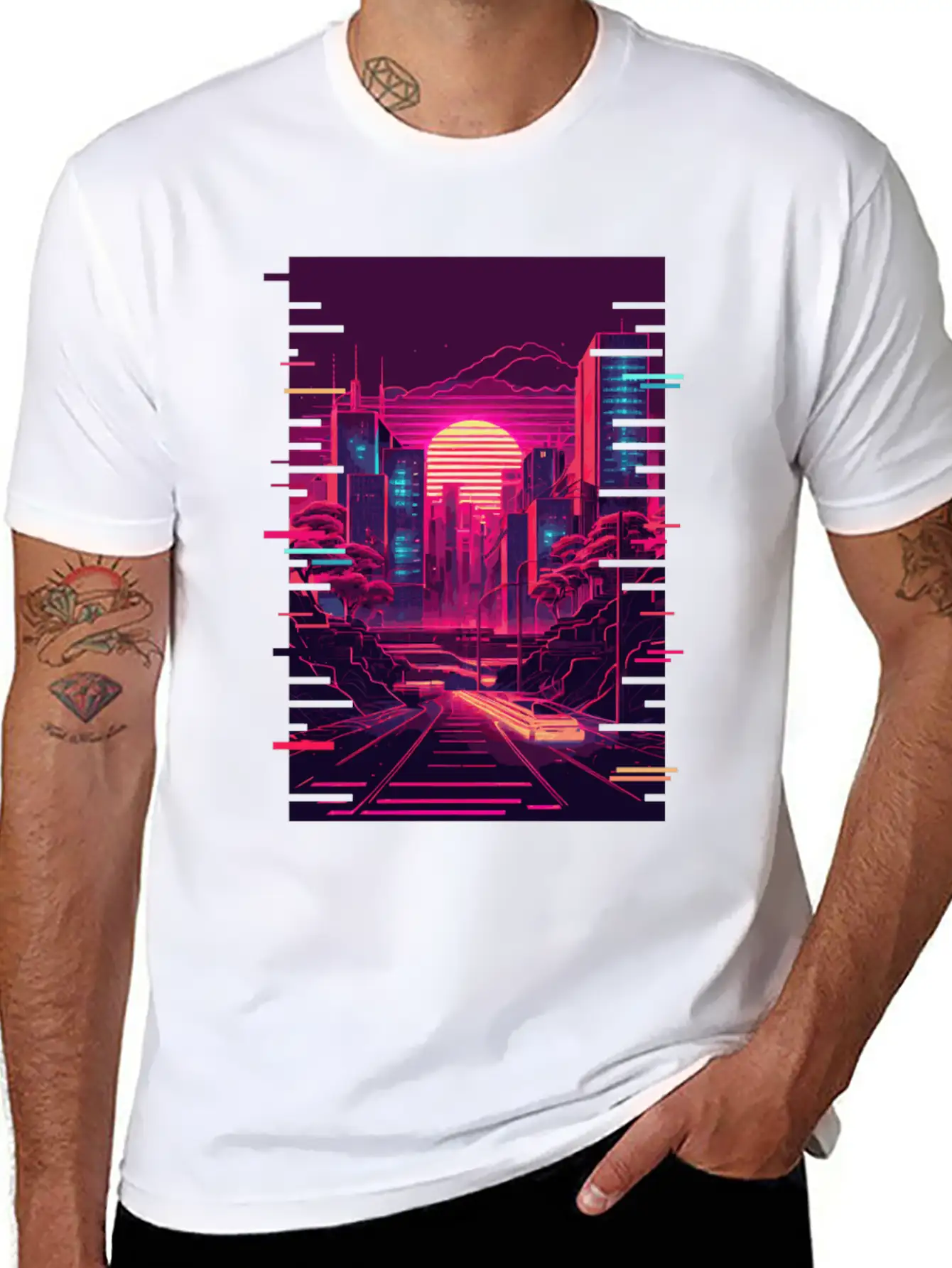 Japanese Vaporwave City Tokyo Urban Futurism Aesth Unisex Casual T-Shirt – Clean Design For Daily Comfort