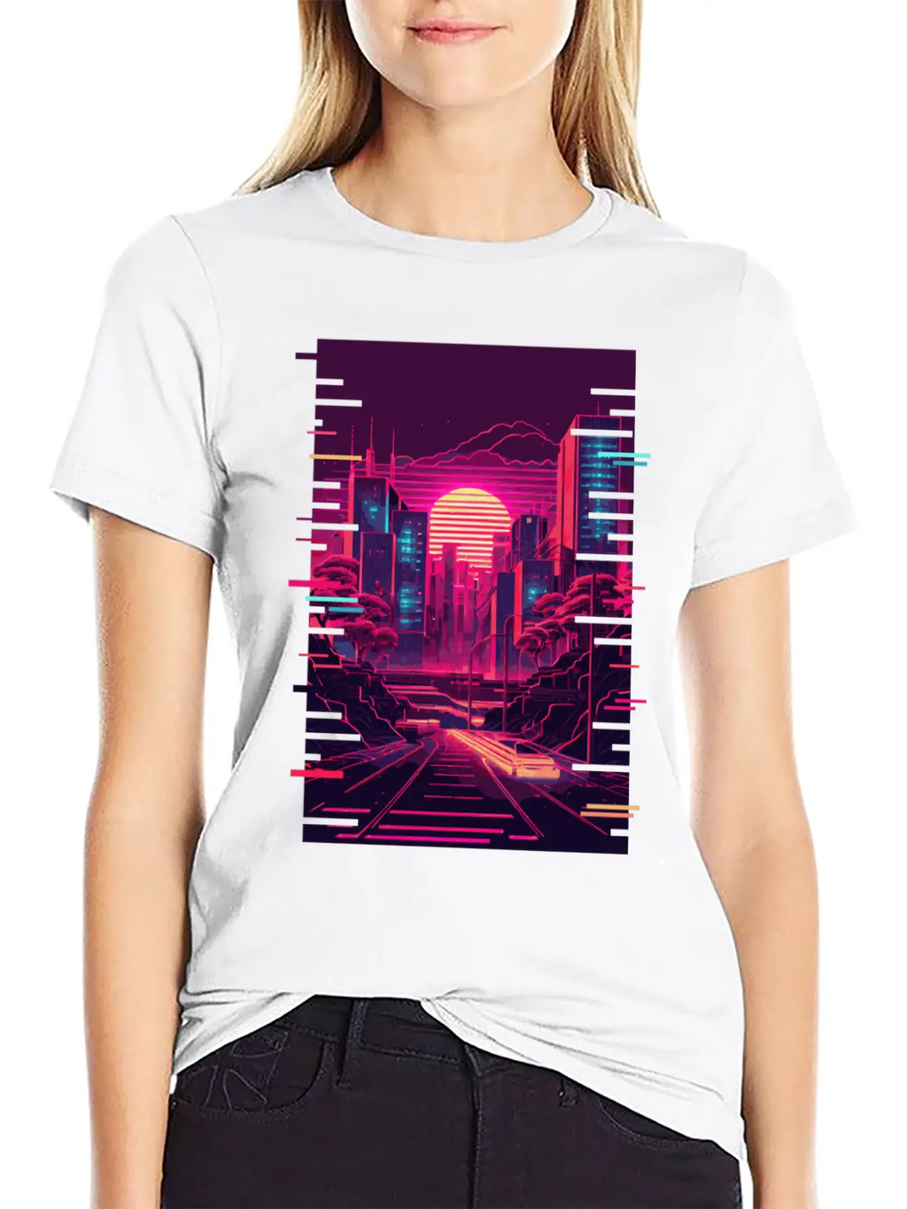 Japanese Vaporwave City Tokyo Urban Futurism Aesth Unisex Casual T-Shirt – Clean Design For Daily Comfort