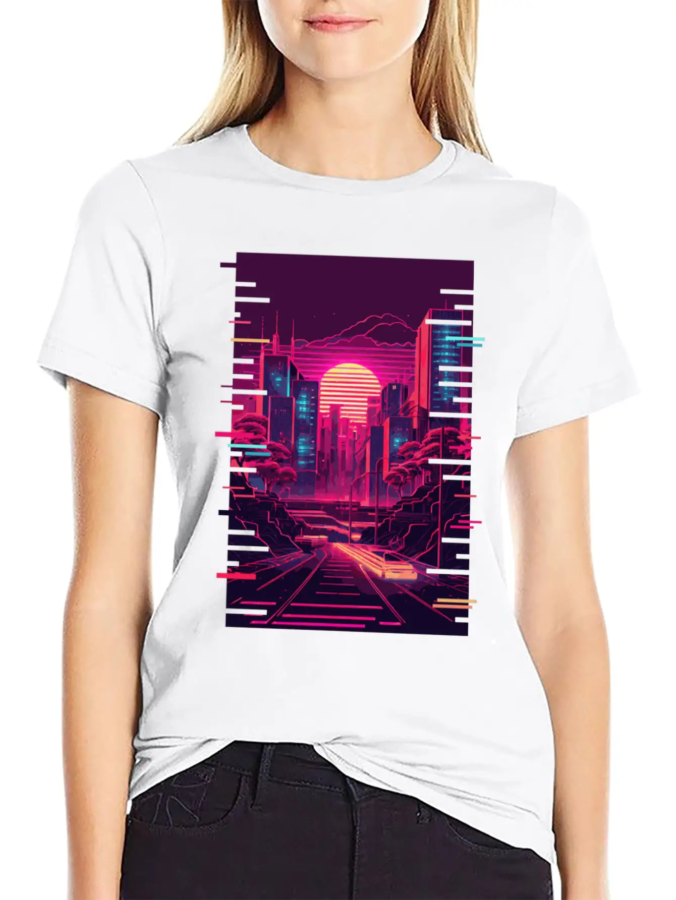 Japanese Vaporwave City Tokyo Urban Futurism Aesth Unisex Casual T-Shirt – Clean Design For Daily Comfort