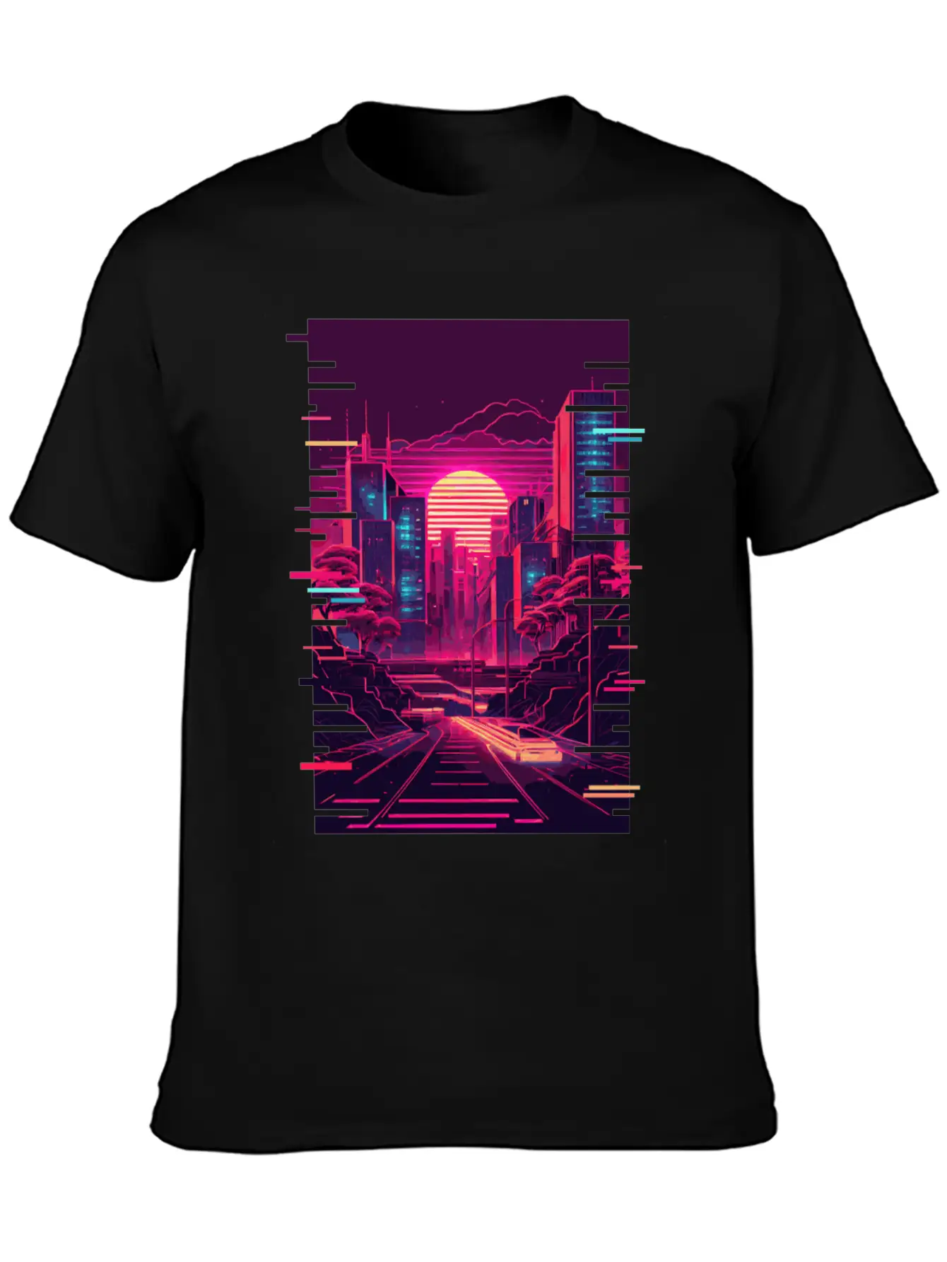 Japanese Vaporwave City Tokyo Urban Futurism Aesth Unisex Casual T-Shirt – Clean Design For Daily Comfort