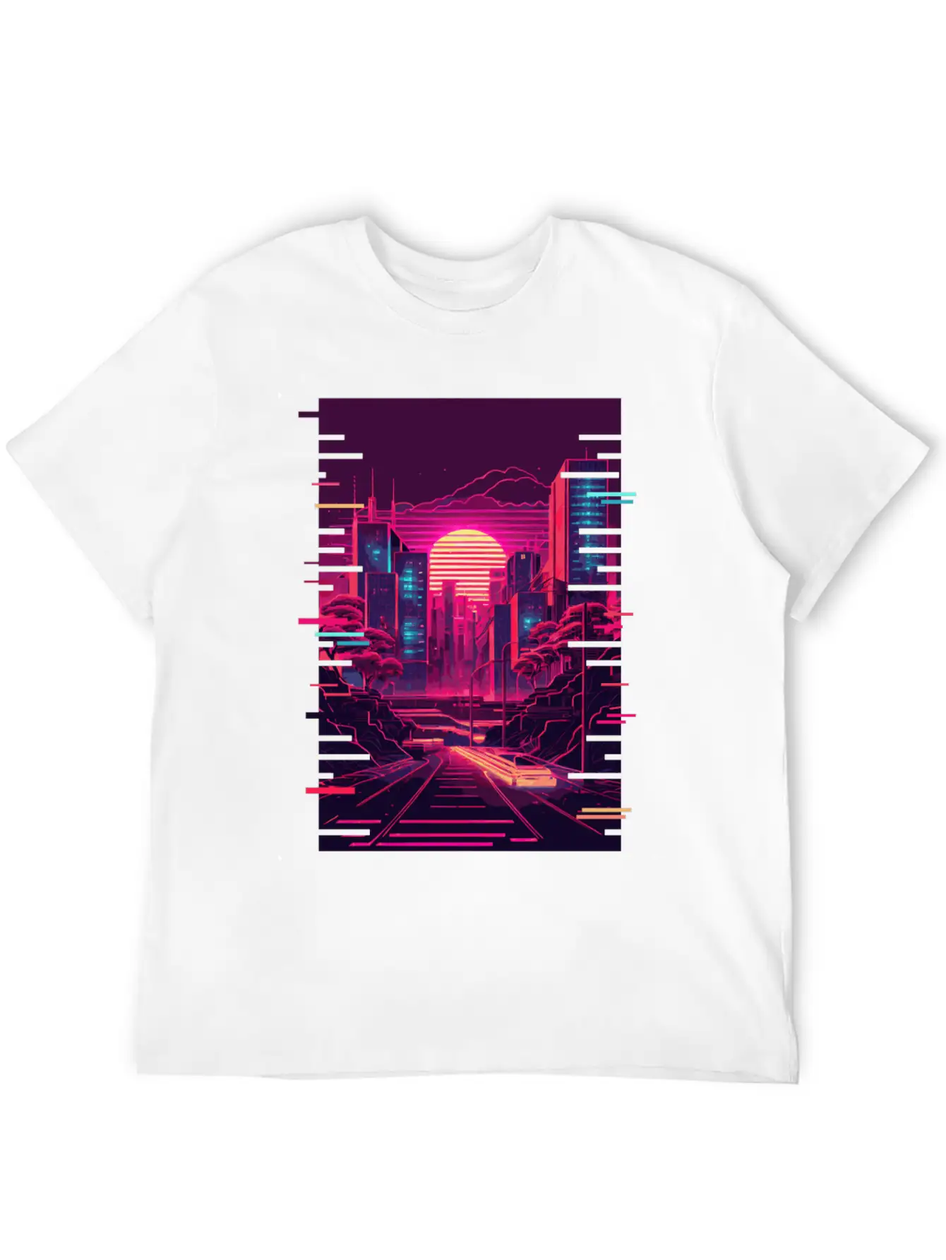 Japanese Vaporwave City Tokyo Urban Futurism Aesth Unisex Casual T-Shirt – Clean Design For Daily Comfort