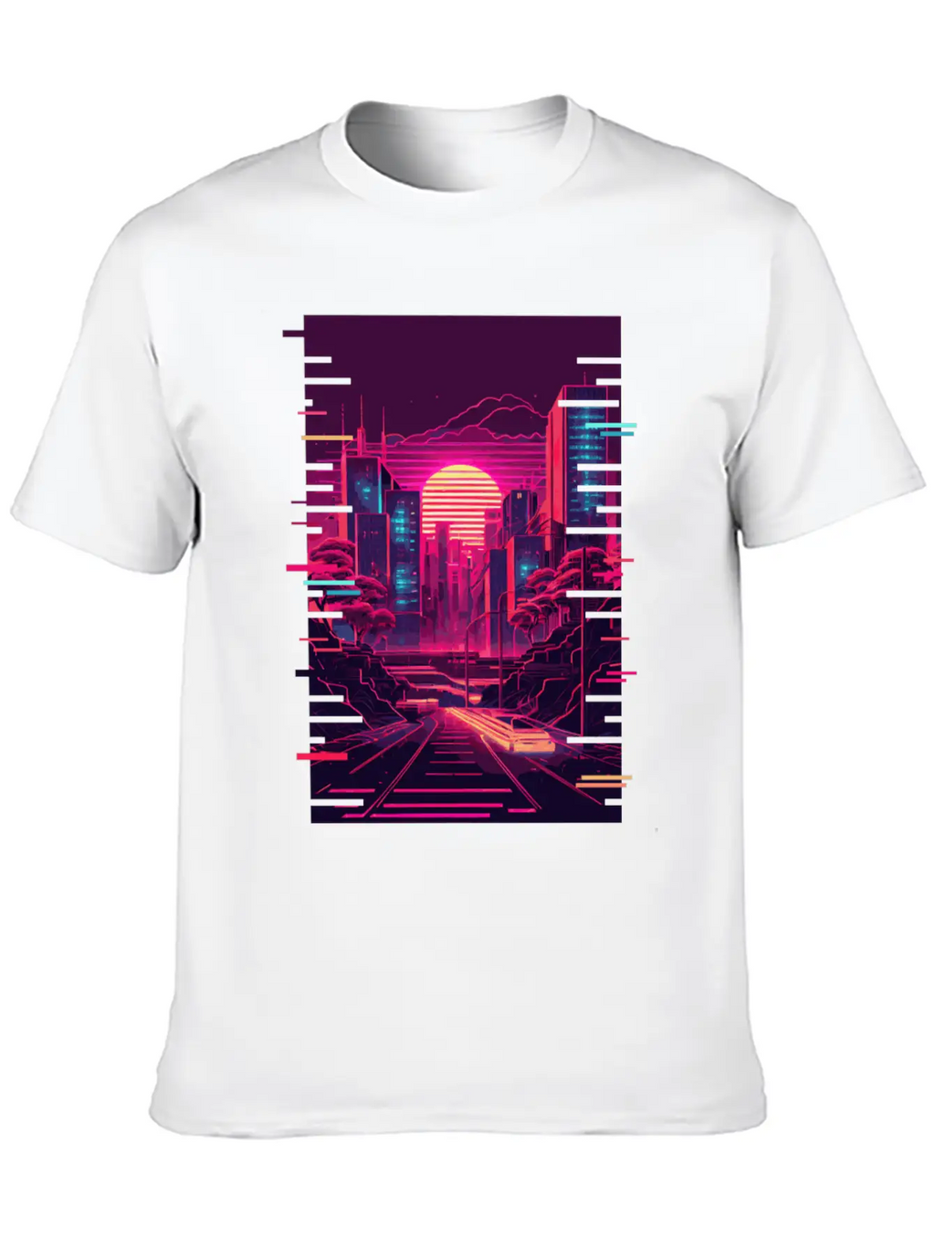 Japanese Vaporwave City Tokyo Urban Futurism Aesth Unisex Casual T-Shirt – Clean Design For Daily Comfort