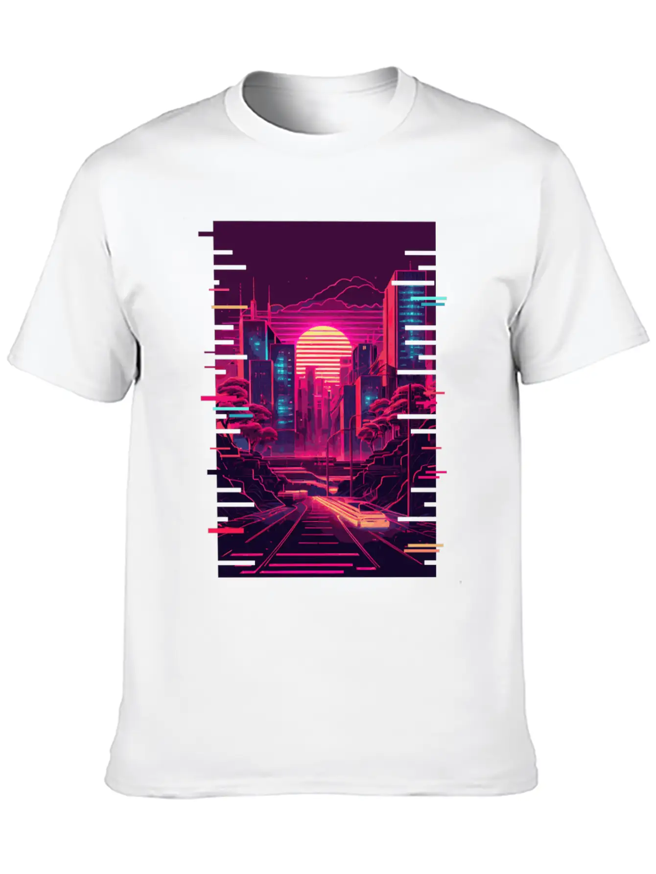 Japanese Vaporwave City Tokyo Urban Futurism Aesth Unisex Casual T-Shirt – Clean Design For Daily Comfort
