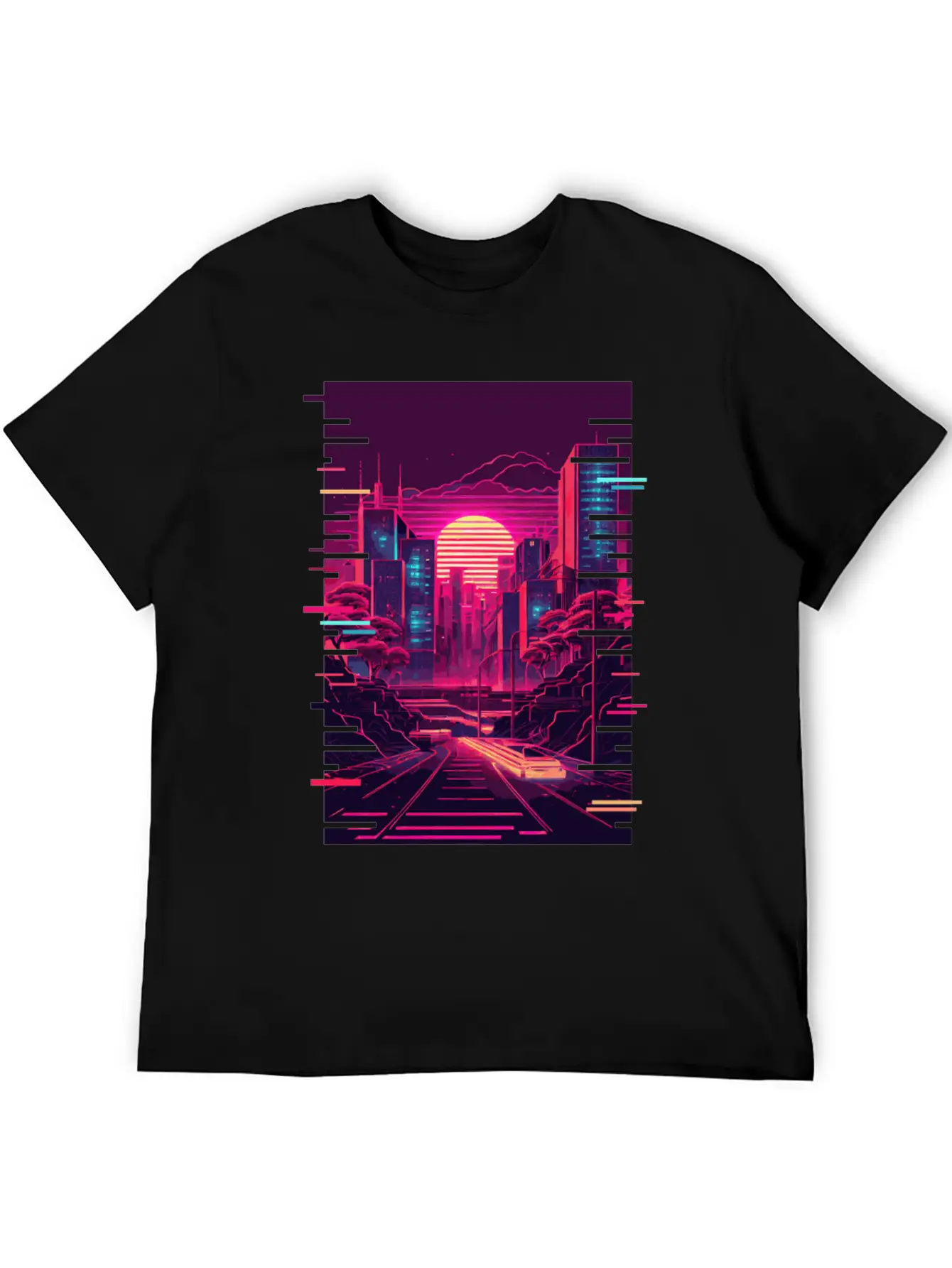 Japanese Vaporwave City Tokyo Urban Futurism Aesth Unisex Casual T-Shirt – Clean Design For Daily Comfort