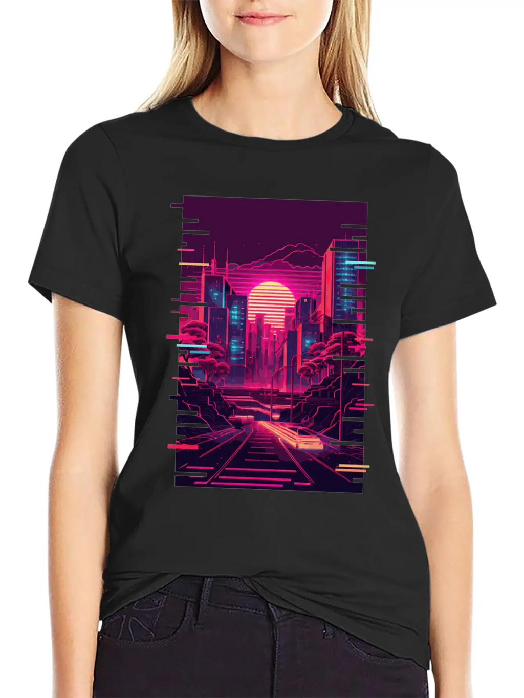Japanese Vaporwave City Tokyo Urban Futurism Aesth Unisex Casual T-Shirt – Clean Design For Daily Comfort