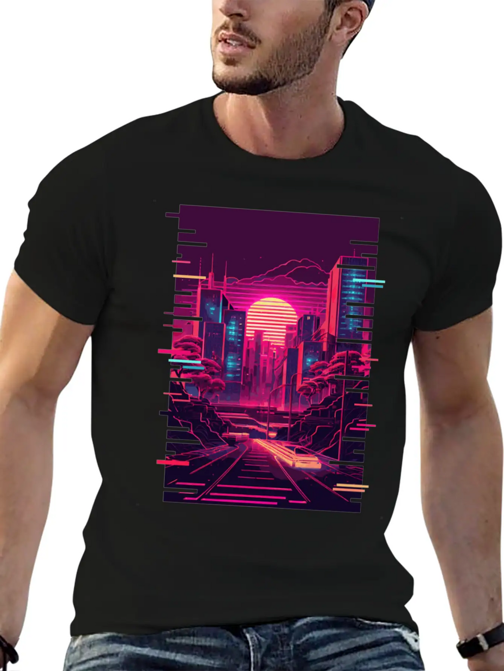Japanese Vaporwave City Tokyo Urban Futurism Aesth Unisex Casual T-Shirt – Clean Design For Daily Comfort