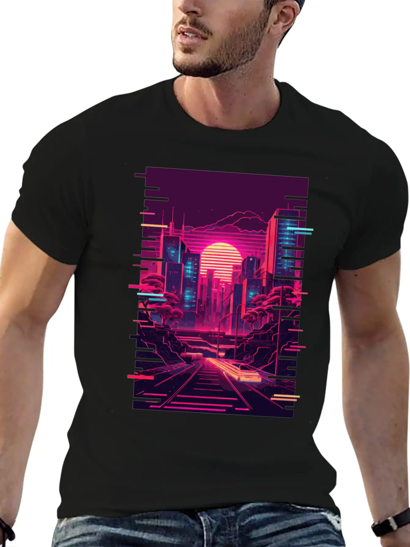 Japanese Vaporwave City Tokyo Urban Futurism Aesth Unisex Casual T-Shirt – Clean Design For Daily Comfort