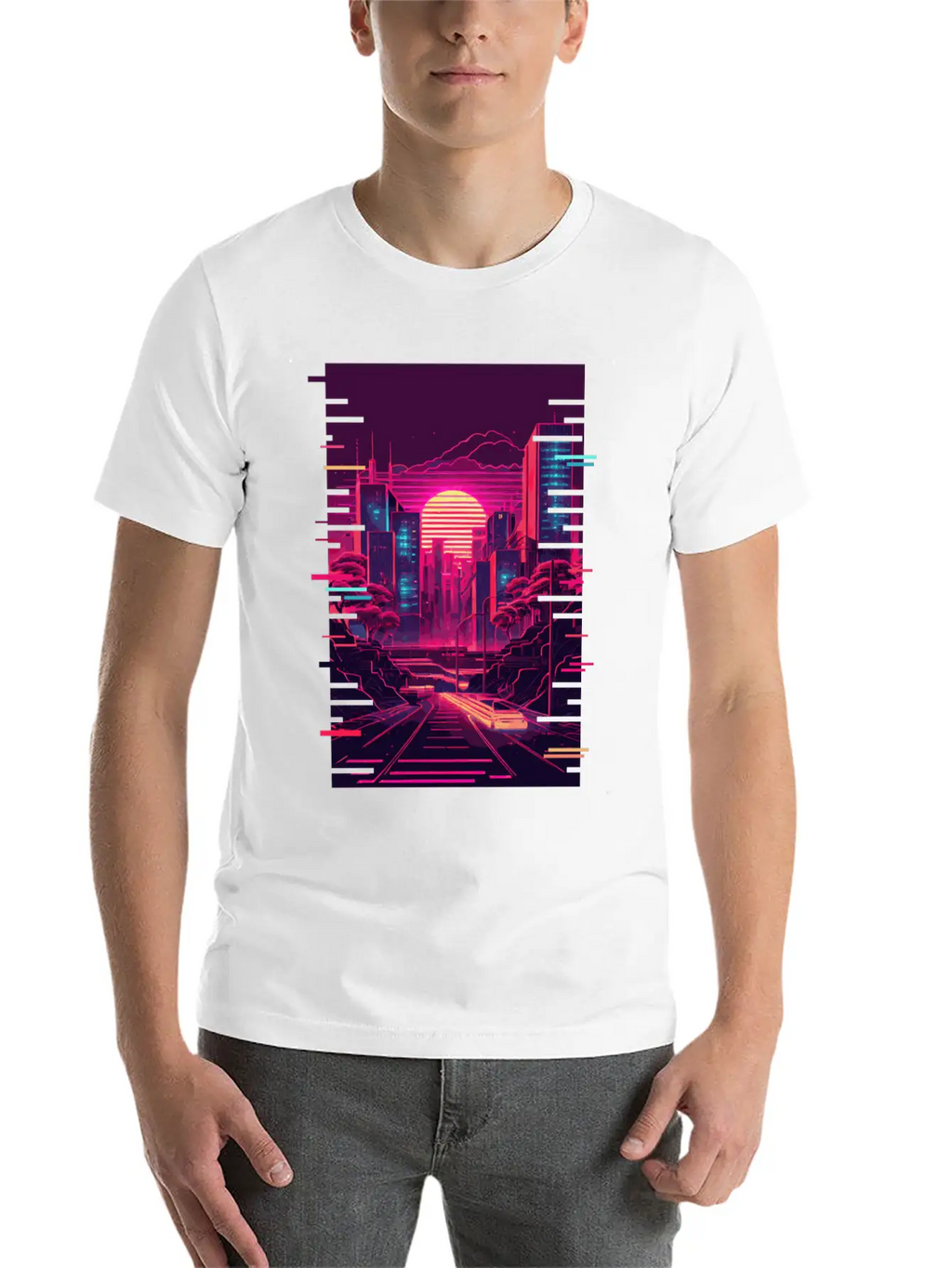 Japanese Vaporwave City Tokyo Urban Futurism Aesth Unisex Casual T-Shirt – Clean Design For Daily Comfort