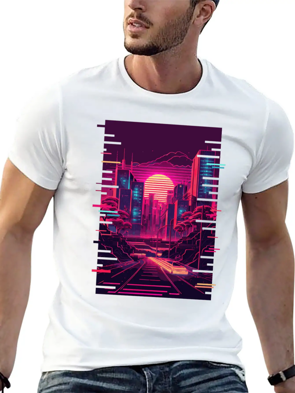 Japanese Vaporwave City Tokyo Urban Futurism Aesth Unisex Casual T-Shirt – Clean Design For Daily Comfort