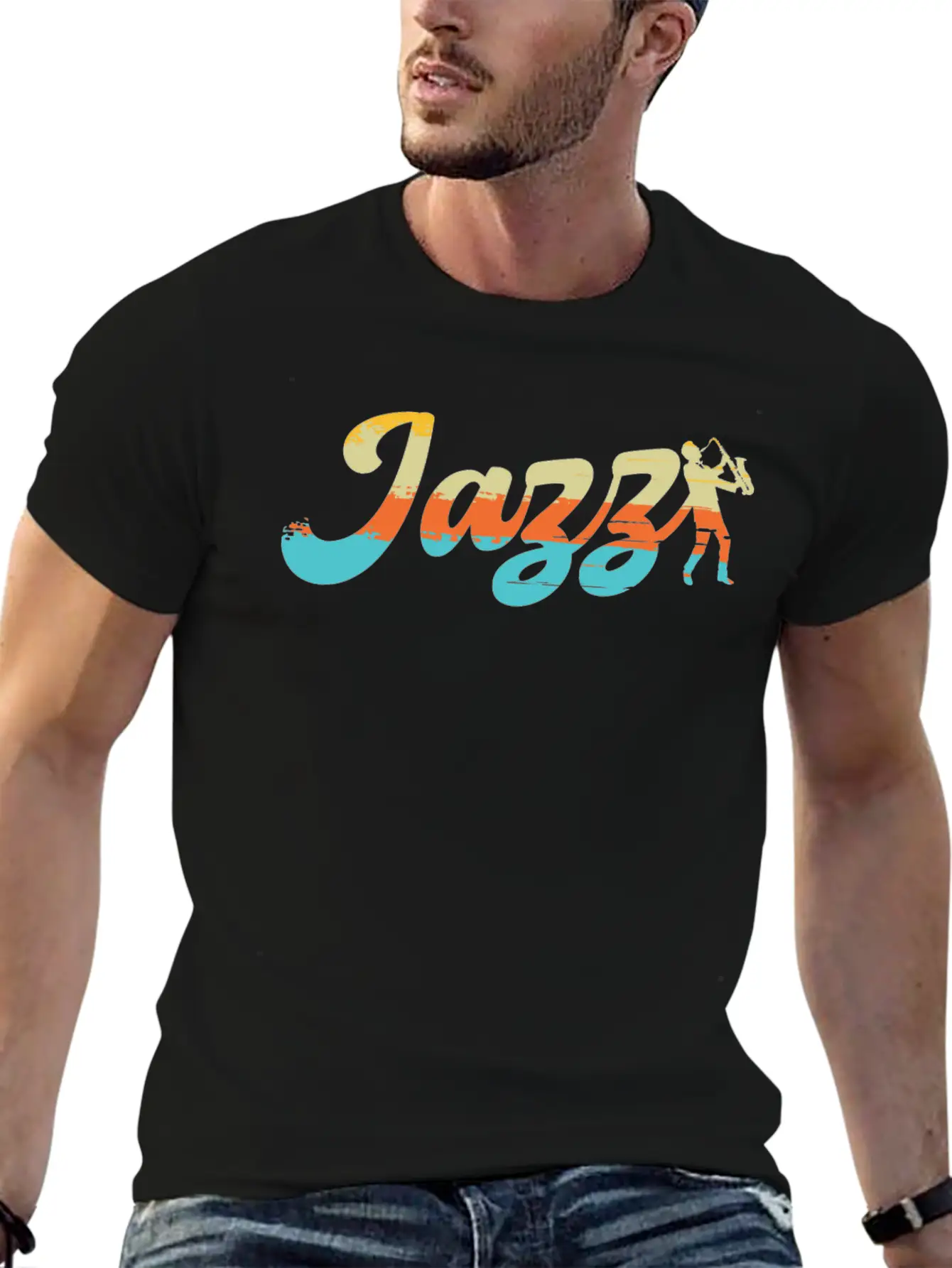 Jazz Classic Song Saxophone Wind Instrument Sounds Relaxed Everyday Tee – Lightweight And Durable Cotton