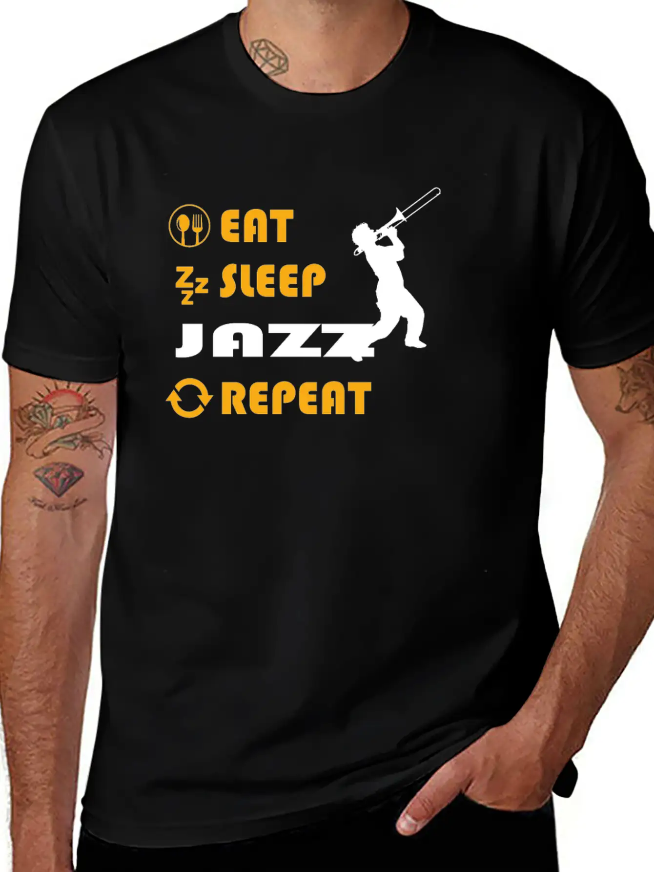 Jazz Graphic Tee Breathable Soft Cotton T-Shirt – Timeless Casual Look
