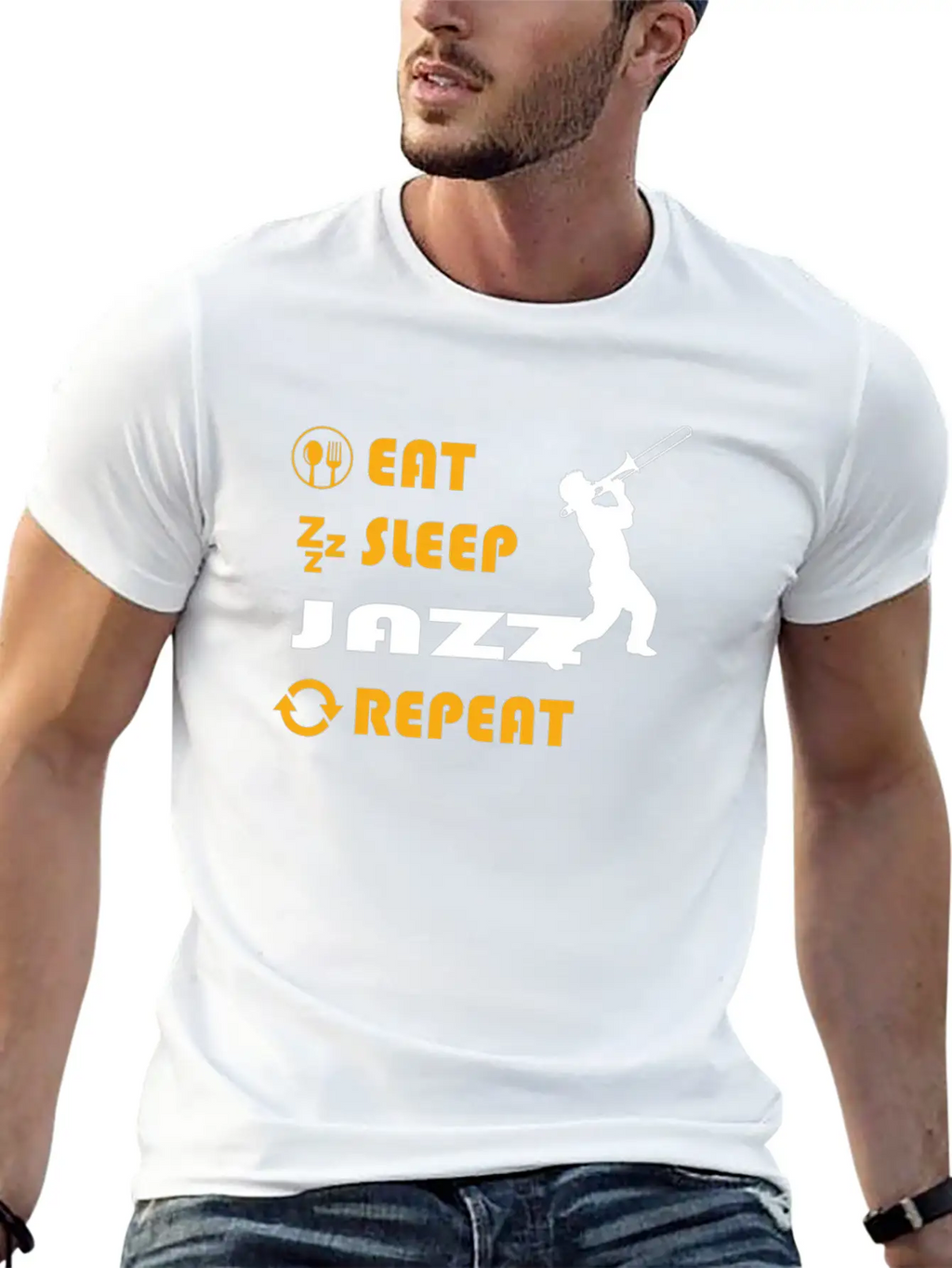 Jazz Graphic Tee Breathable Soft Cotton T-Shirt – Timeless Casual Look