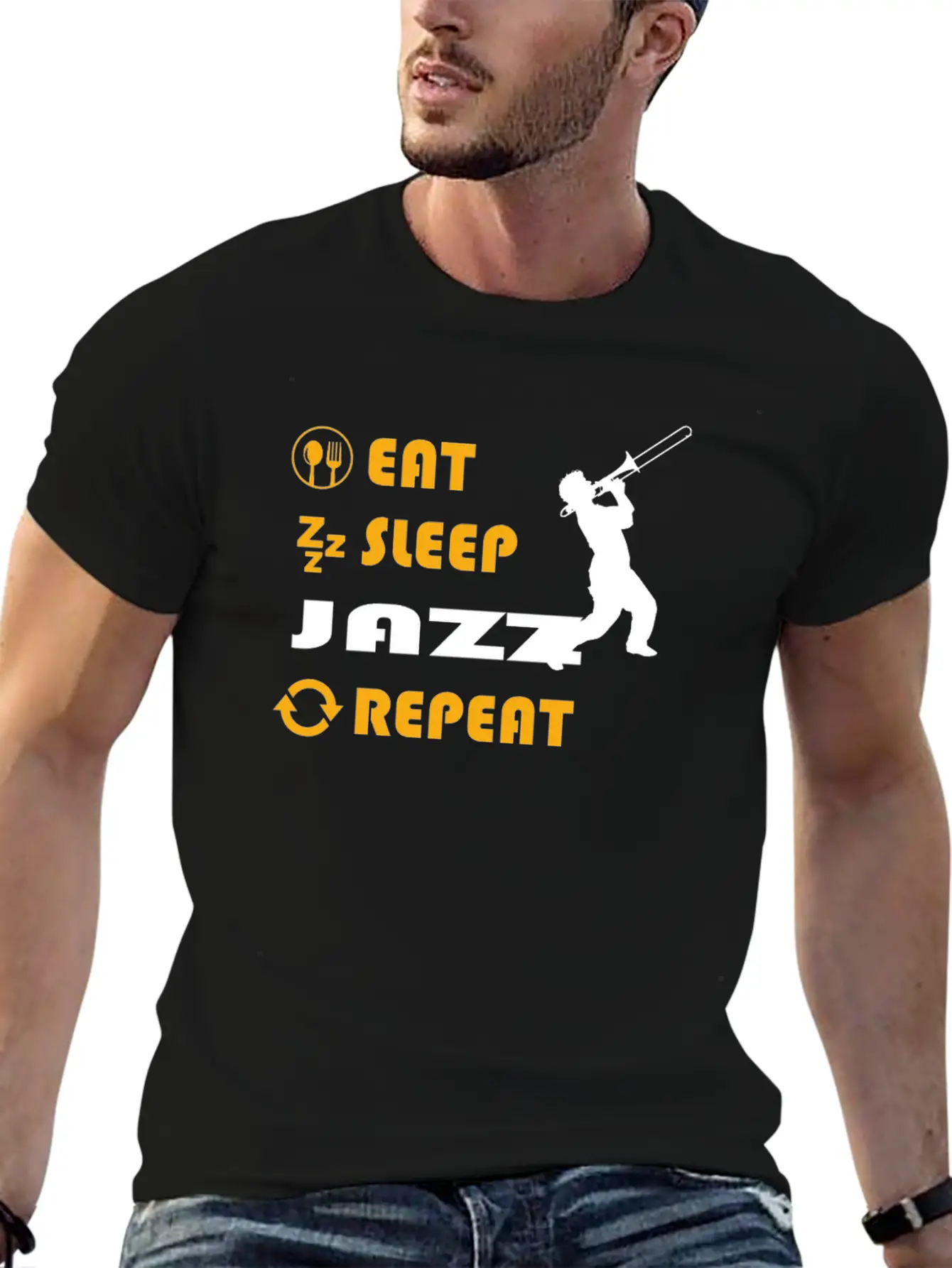 Jazz Graphic Tee Breathable Soft Cotton T-Shirt – Timeless Casual Look