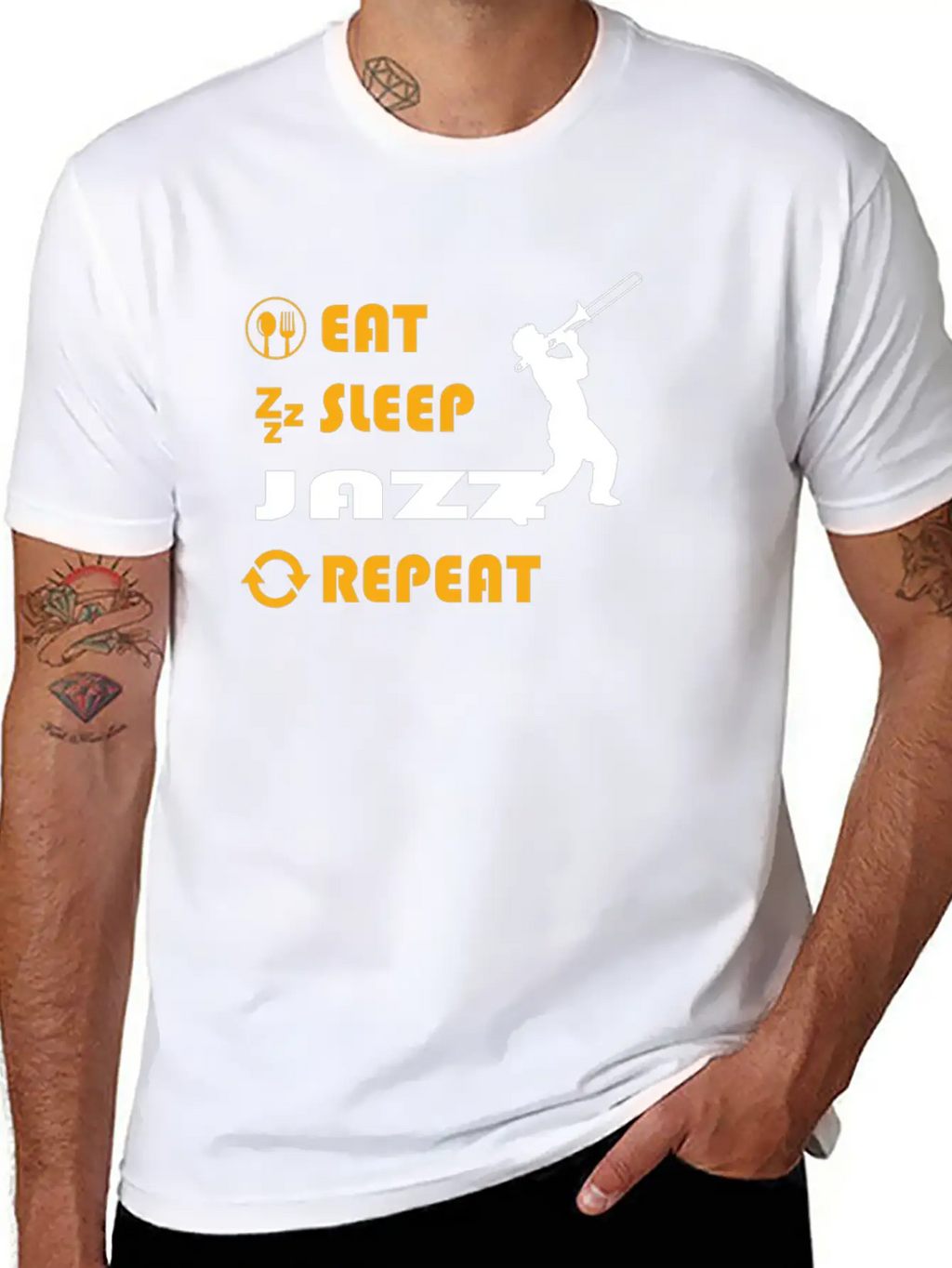 Jazz Graphic Tee Breathable Soft Cotton T-Shirt – Timeless Casual Look