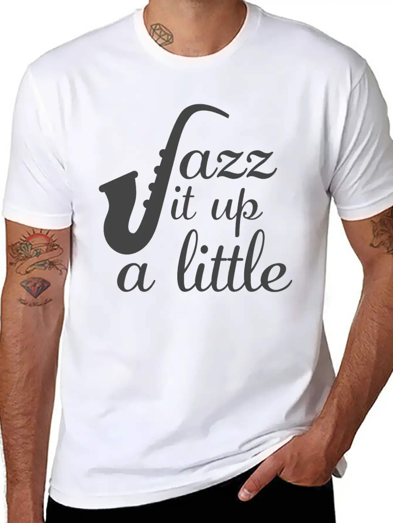Jazz - Jazz It Up A Little Basic Graphic T-Shirt – Daily Comfort In Soft Cotton