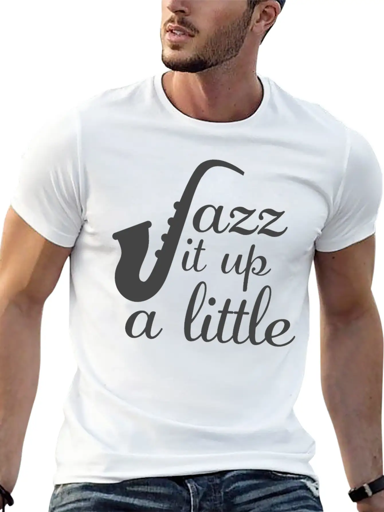 Jazz - Jazz It Up A Little Basic Graphic T-Shirt – Daily Comfort In Soft Cotton